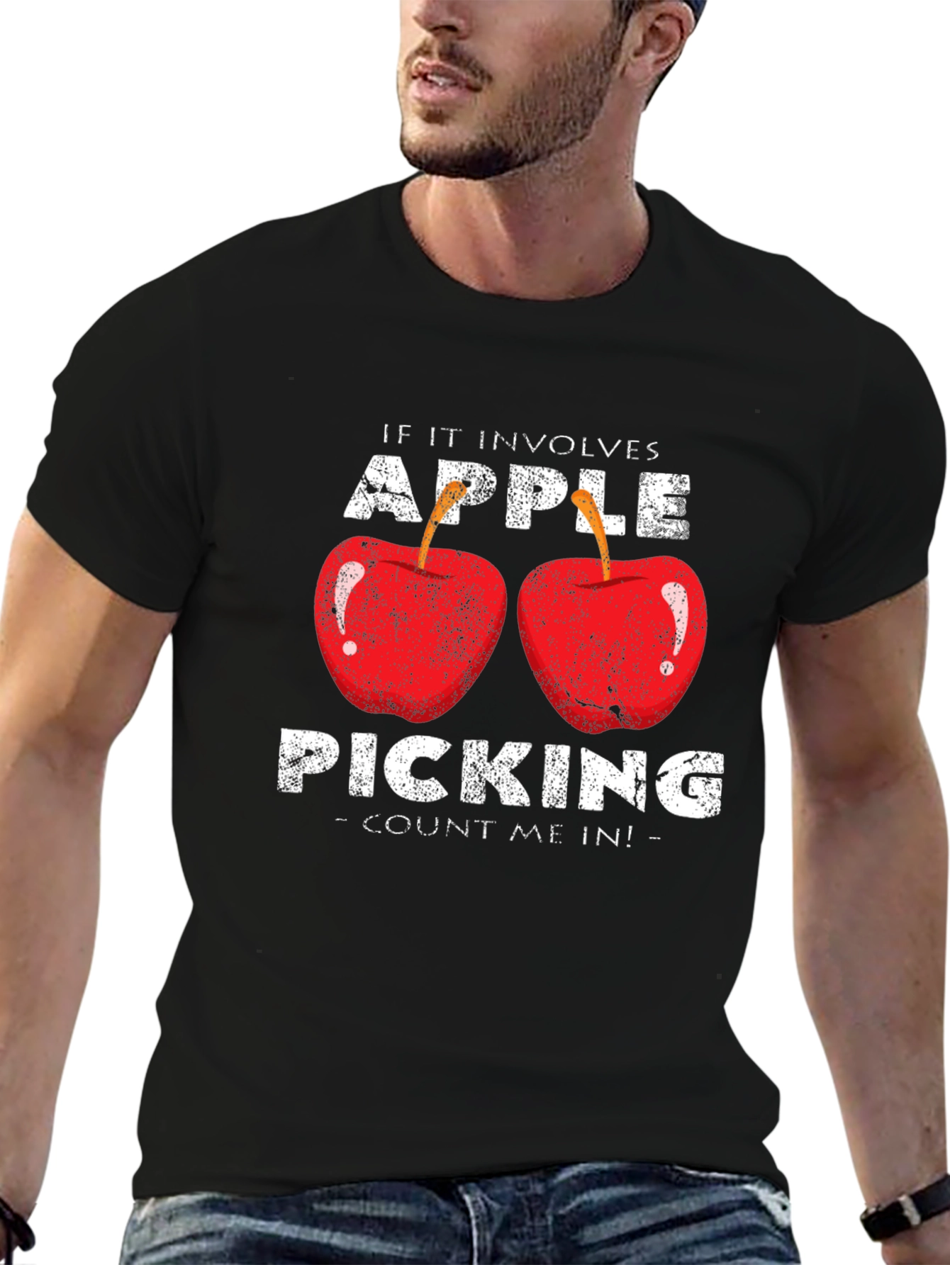 Black Apple Picking Graphic T-Shirt - Count Me In view 6
