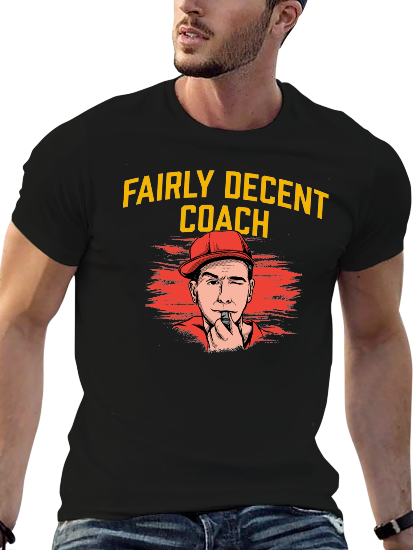 Black Fairly Decent Coach Graphic T-Shirt view 6