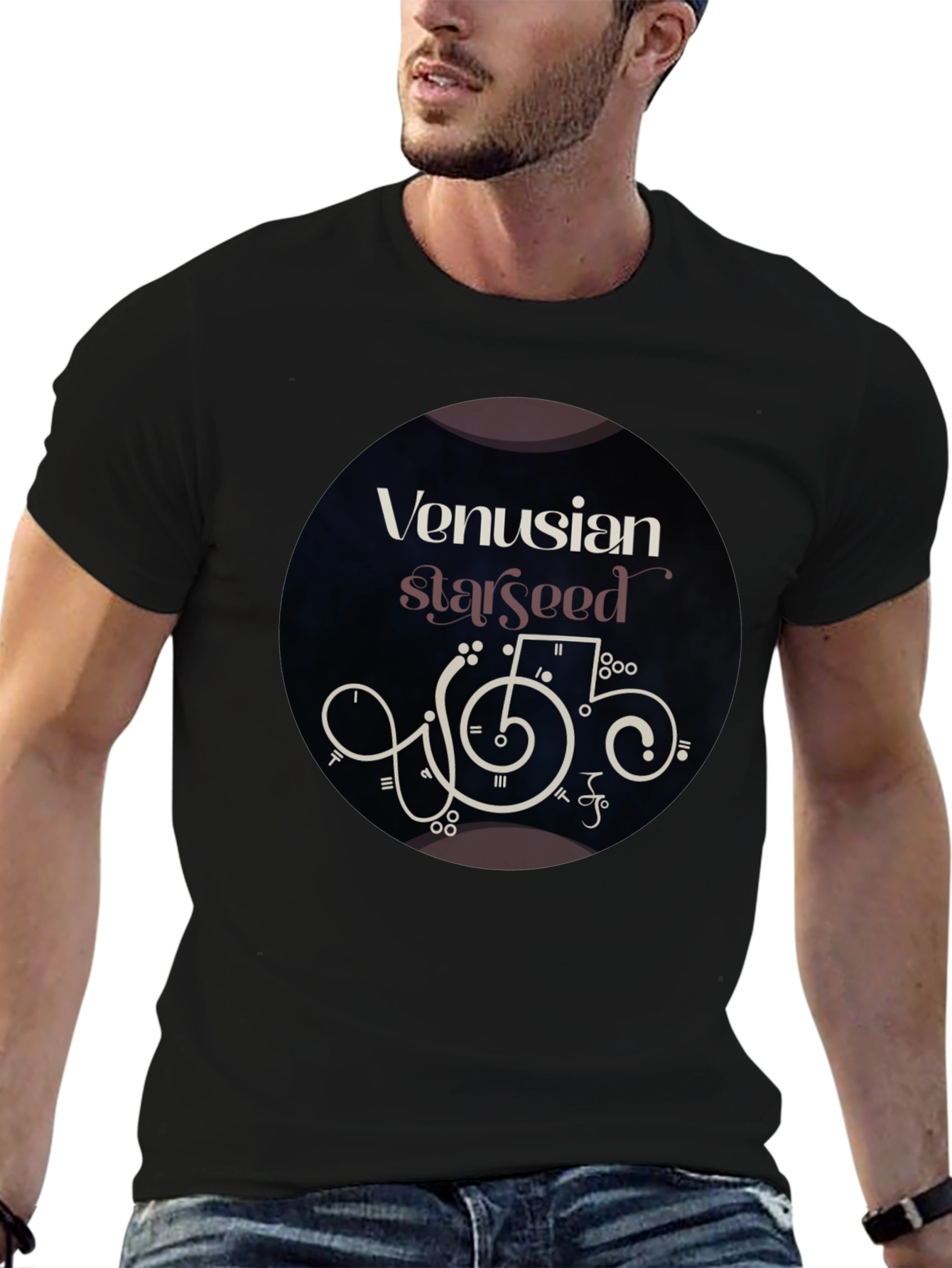 Black Venusian Starseed Graphic Tee - Black view 6