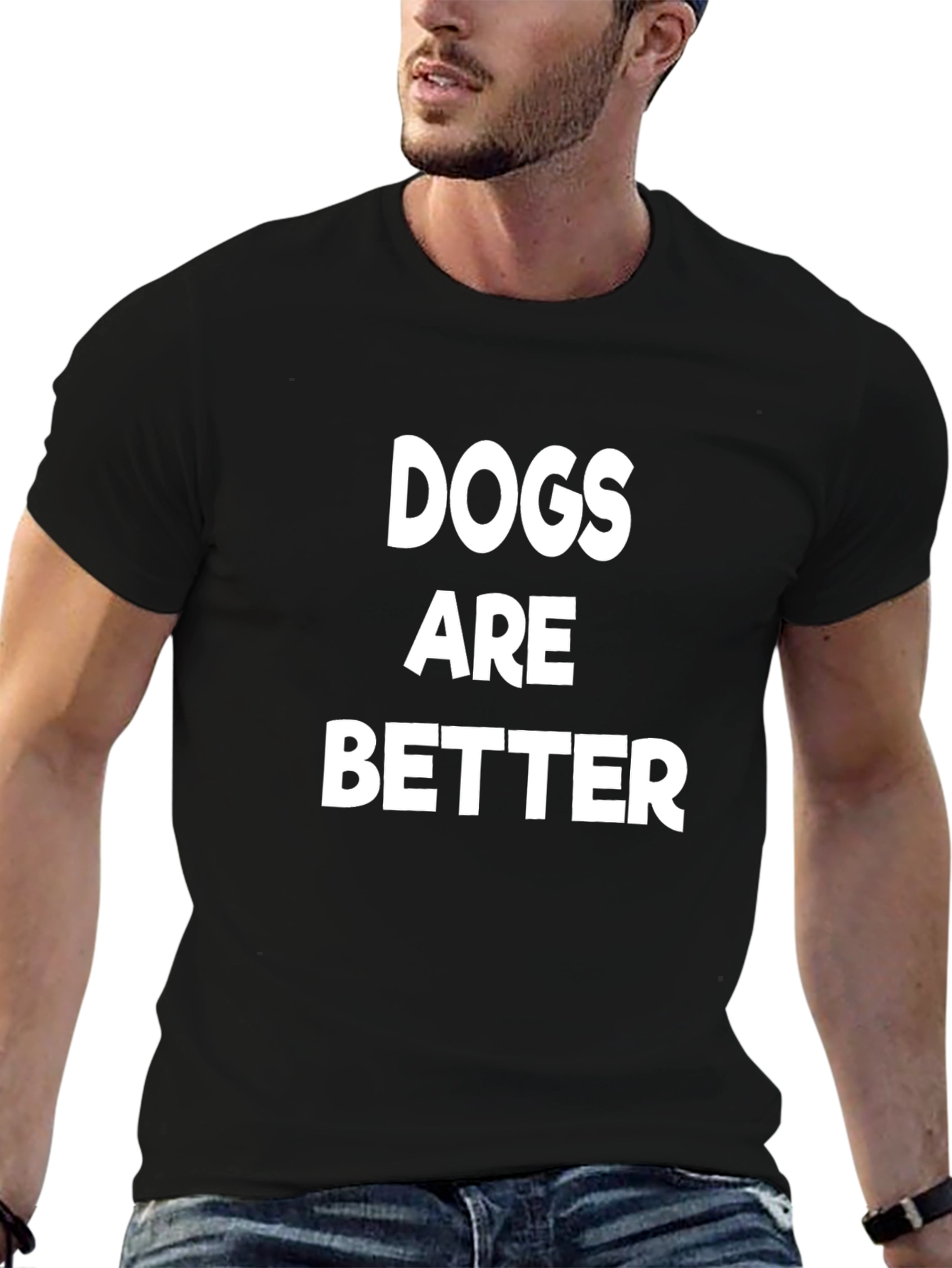 Black Dogs Are Better Black T-Shirt - Casual Cotton Tee view 6