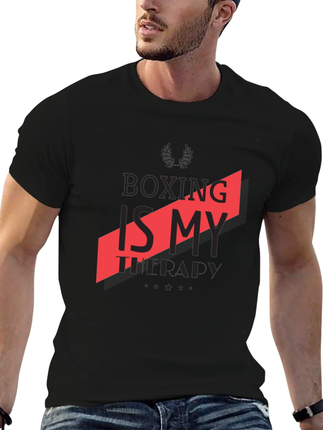 Black Boxing Is My Therapy Graphic Tee view 6