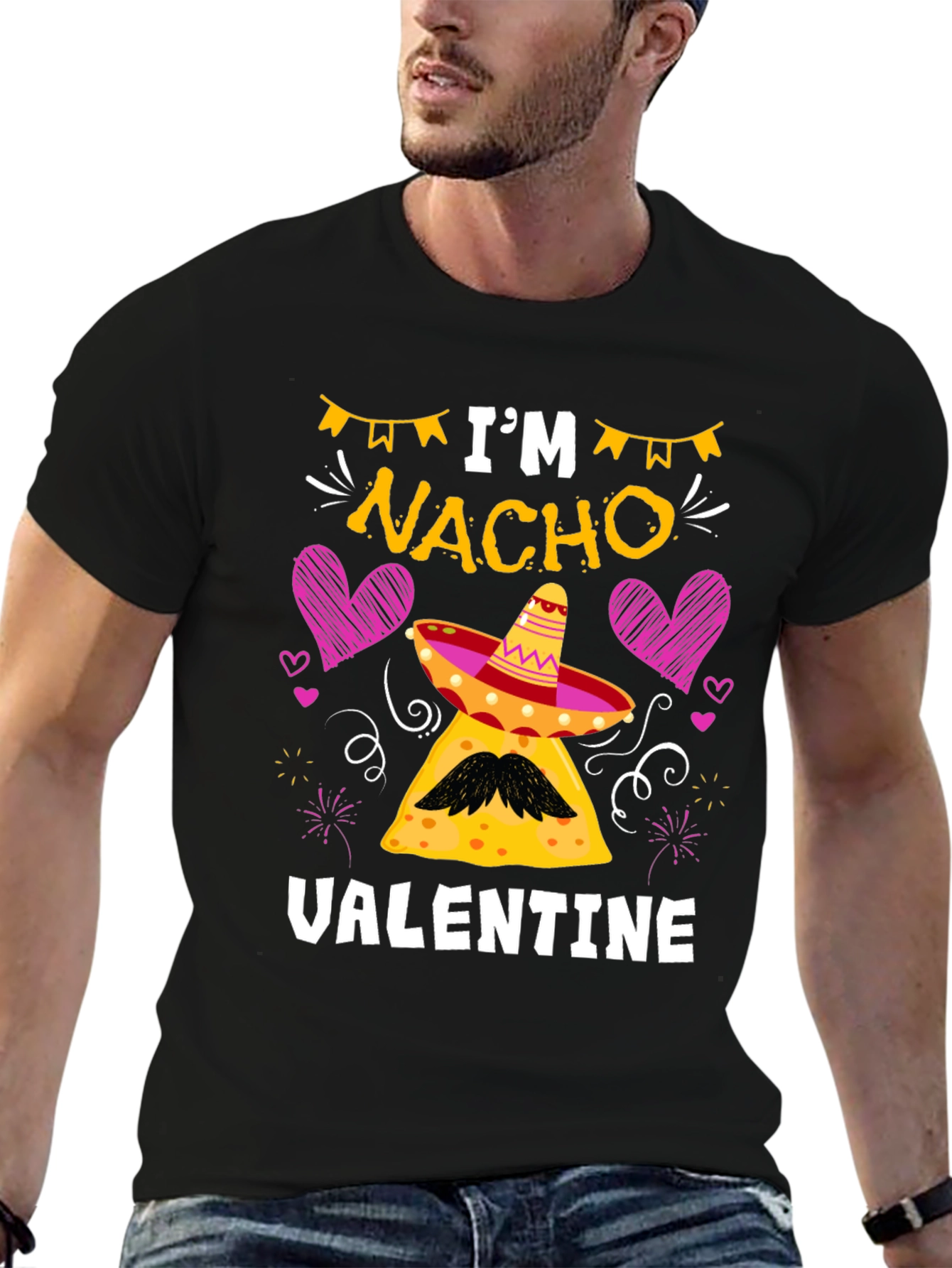 Black I'm Nacho Valentine Graphic T-Shirt view 6