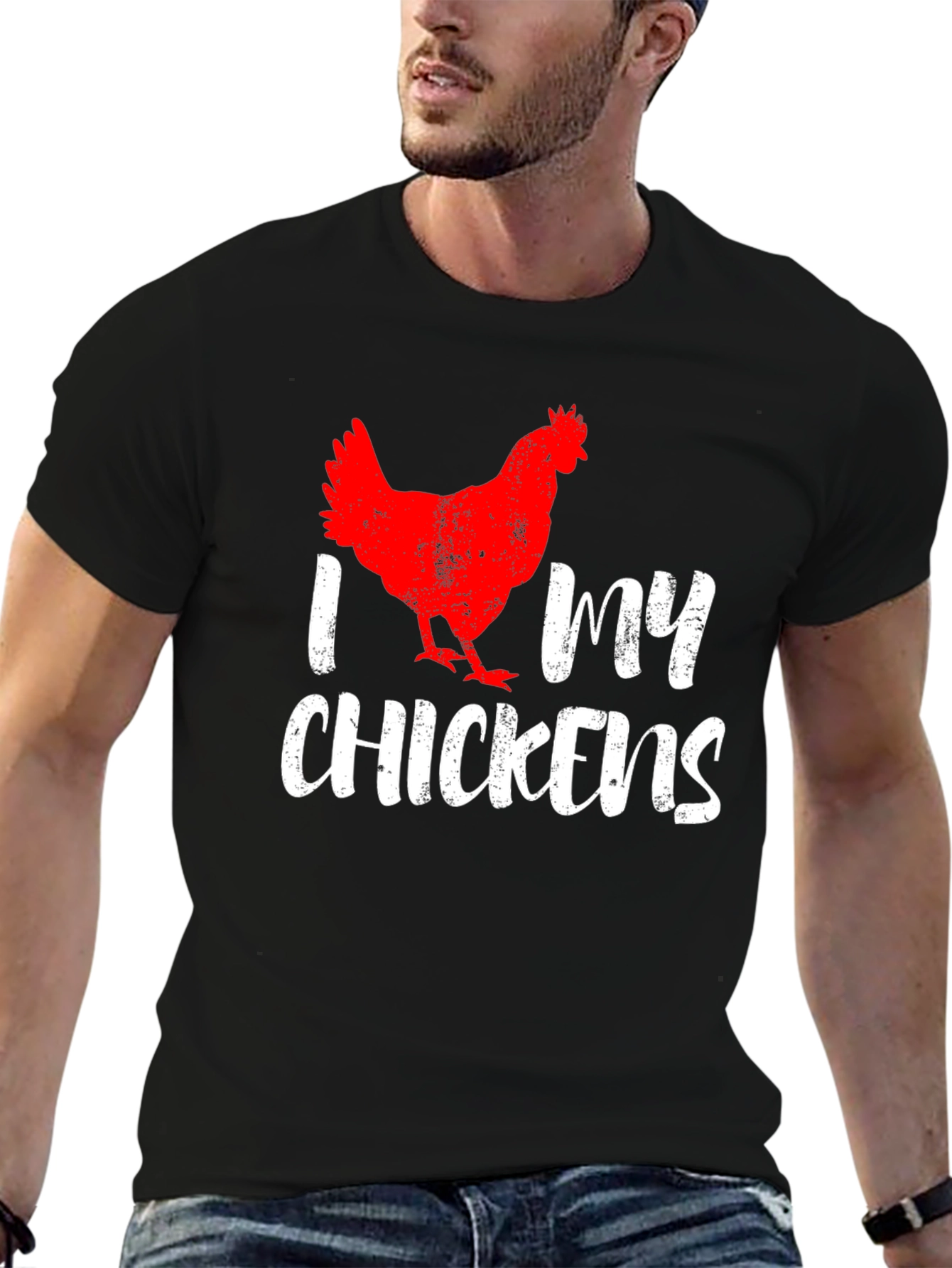 Black I Love My Chickens T-Shirt - Black view 6