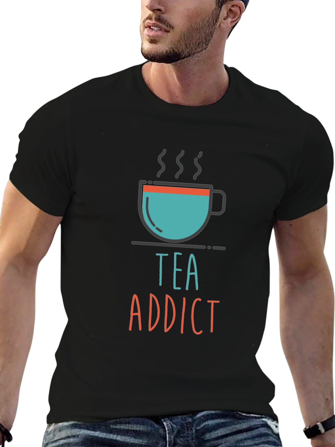 Black Tea Addict Graphic Tee - Unisex Casual T-Shirt view 6