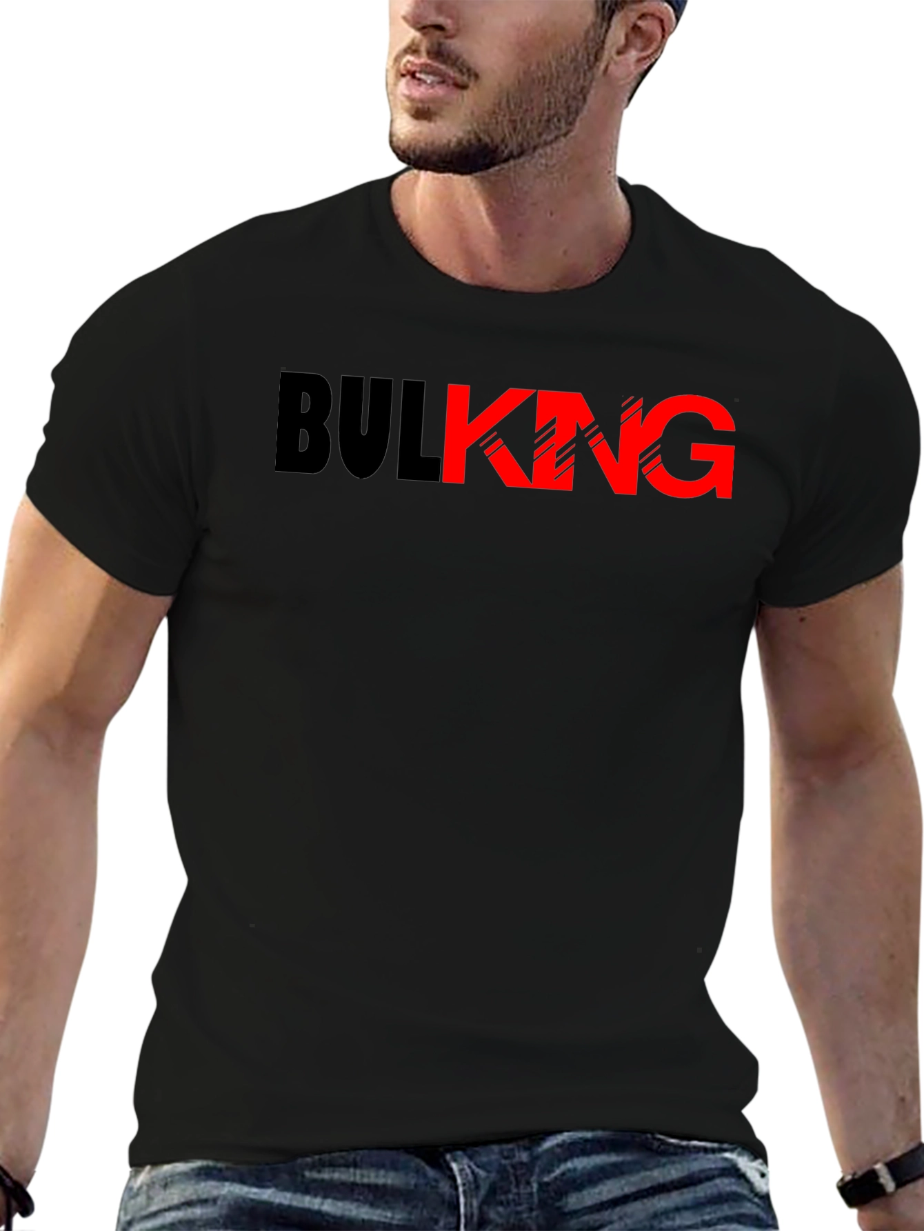 Black Bulking Graphic Tee - Black & Red view 6