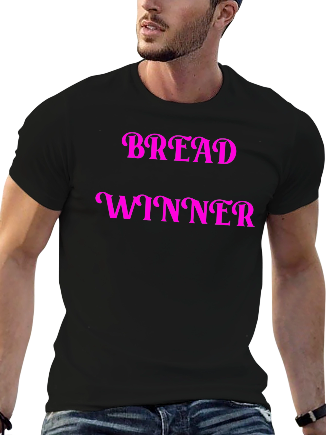 Black Bread Winner T-Shirt - Novelty Graphic Tee view 6