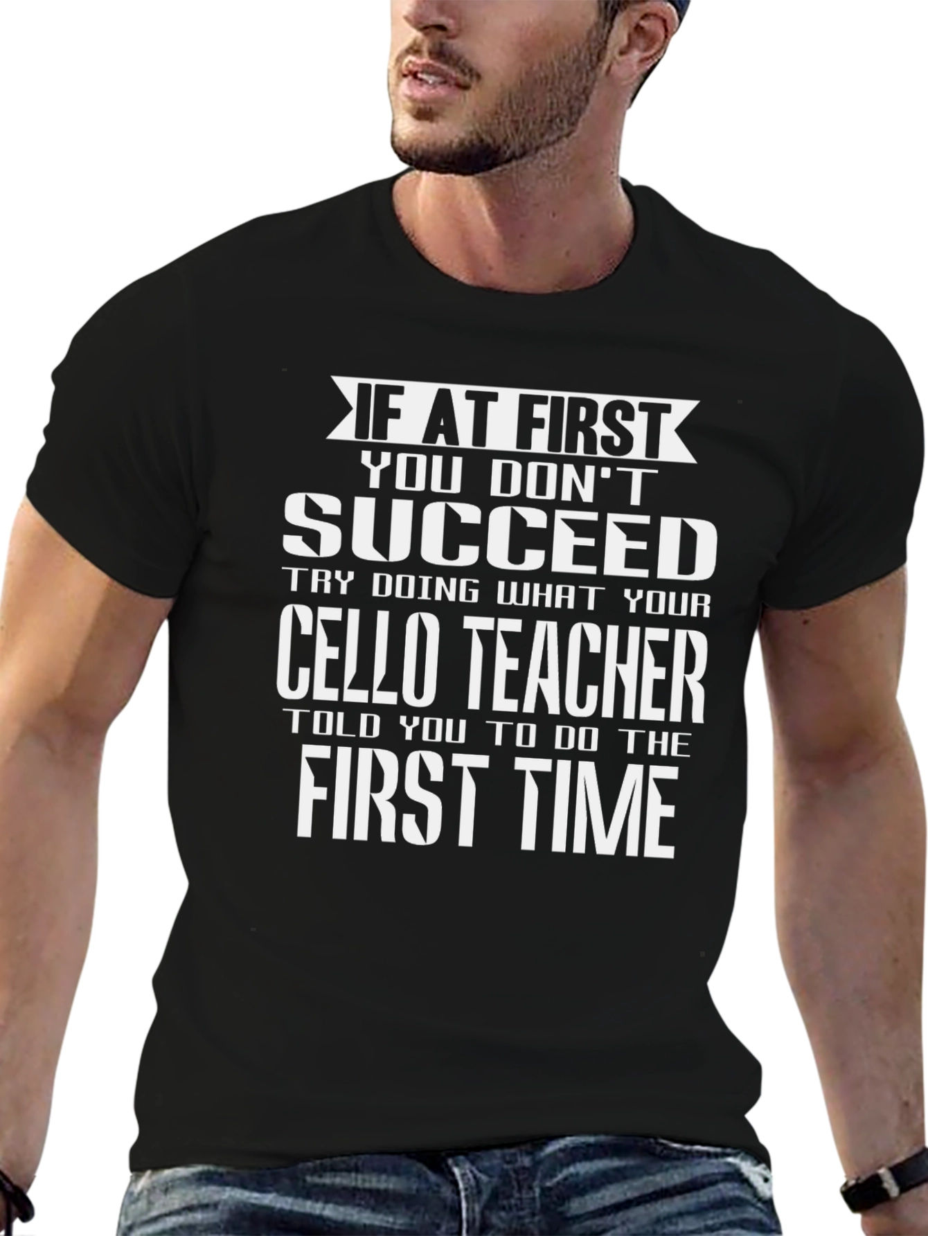 Black Cello Teacher T-Shirt - Humorous Musician Tee view 6