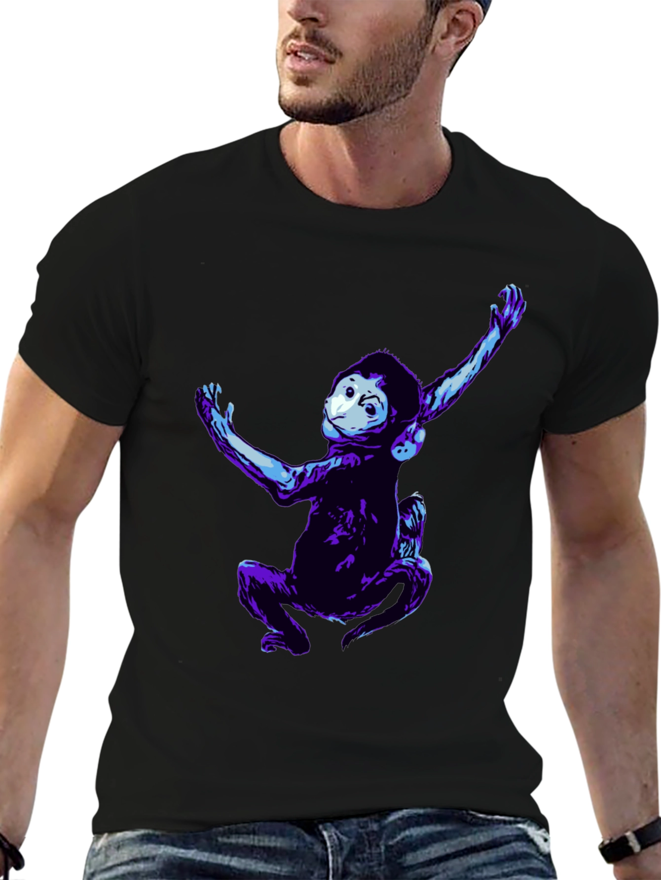 Black Monkey Graphic T-Shirt - Unique & Fun view 6