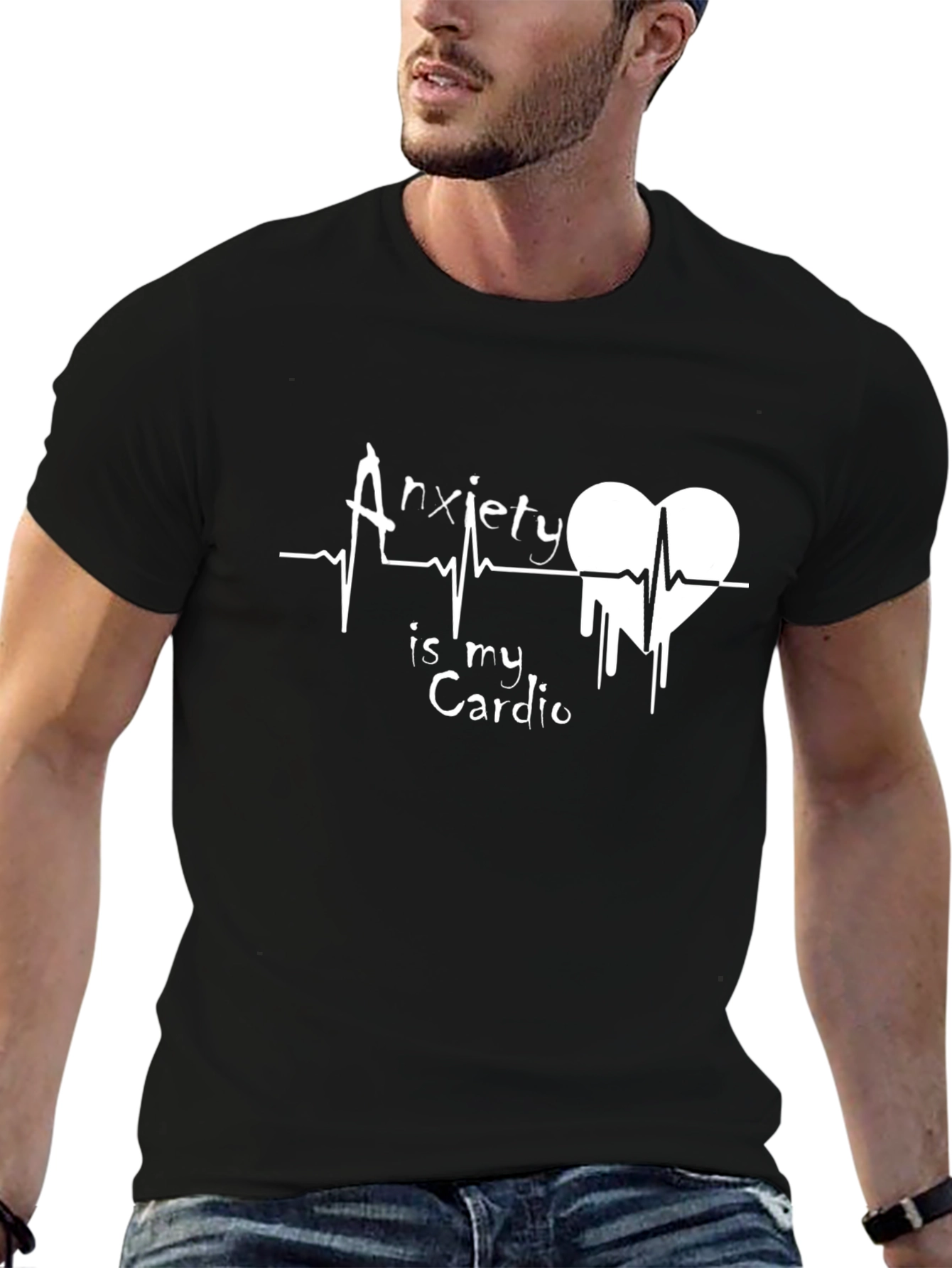 Black Anxiety is My Cardio Graphic Tee view 6