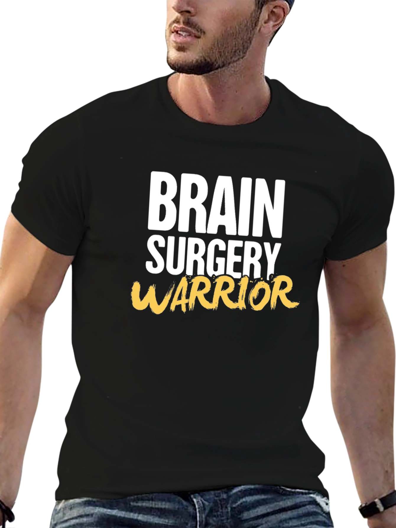Black Brain Surgery Warrior Graphic T-Shirt view 6