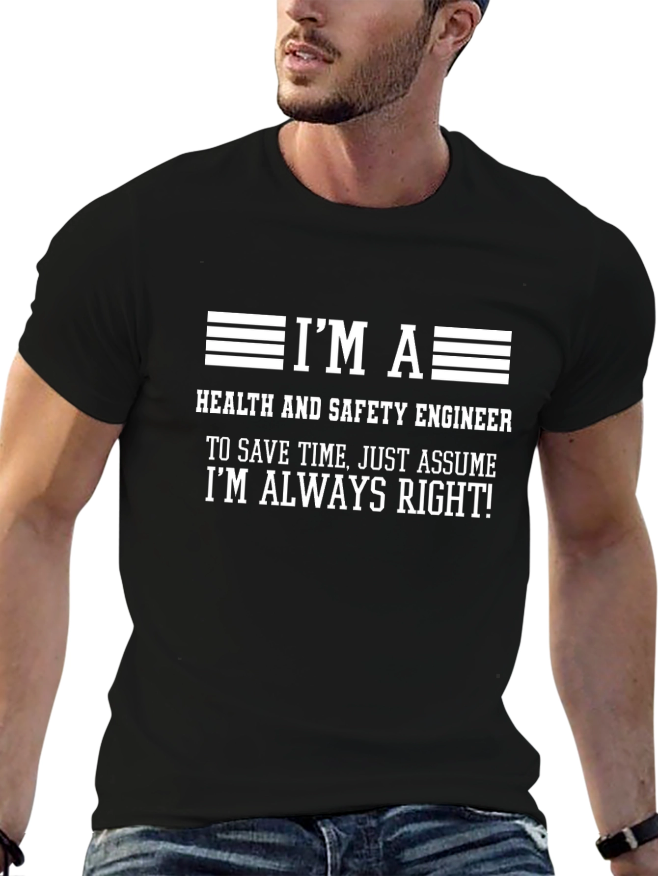 Black I'm A Health and Safety Engineer T-Shirt view 6