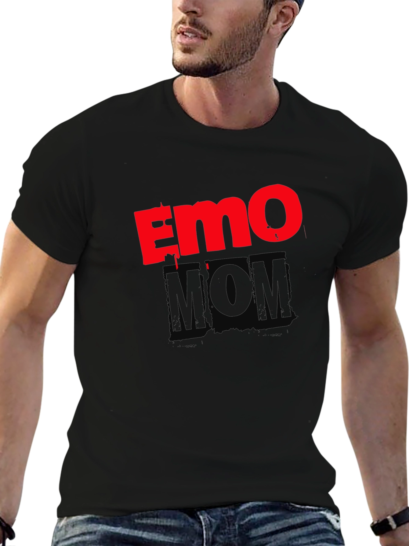 Black Emo Mom Black Graphic T-Shirt view 6