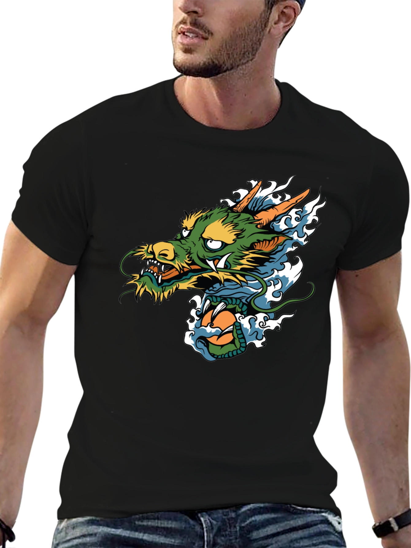 Black Dragon Graphic Black T-Shirt view 6