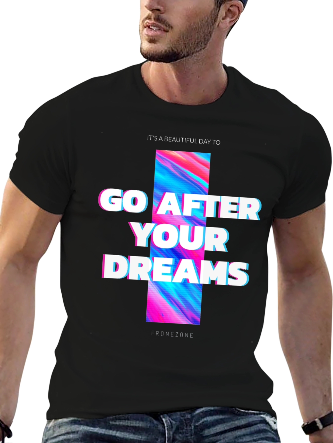 Black Go After Your Dreams Black Graphic Tee view 6
