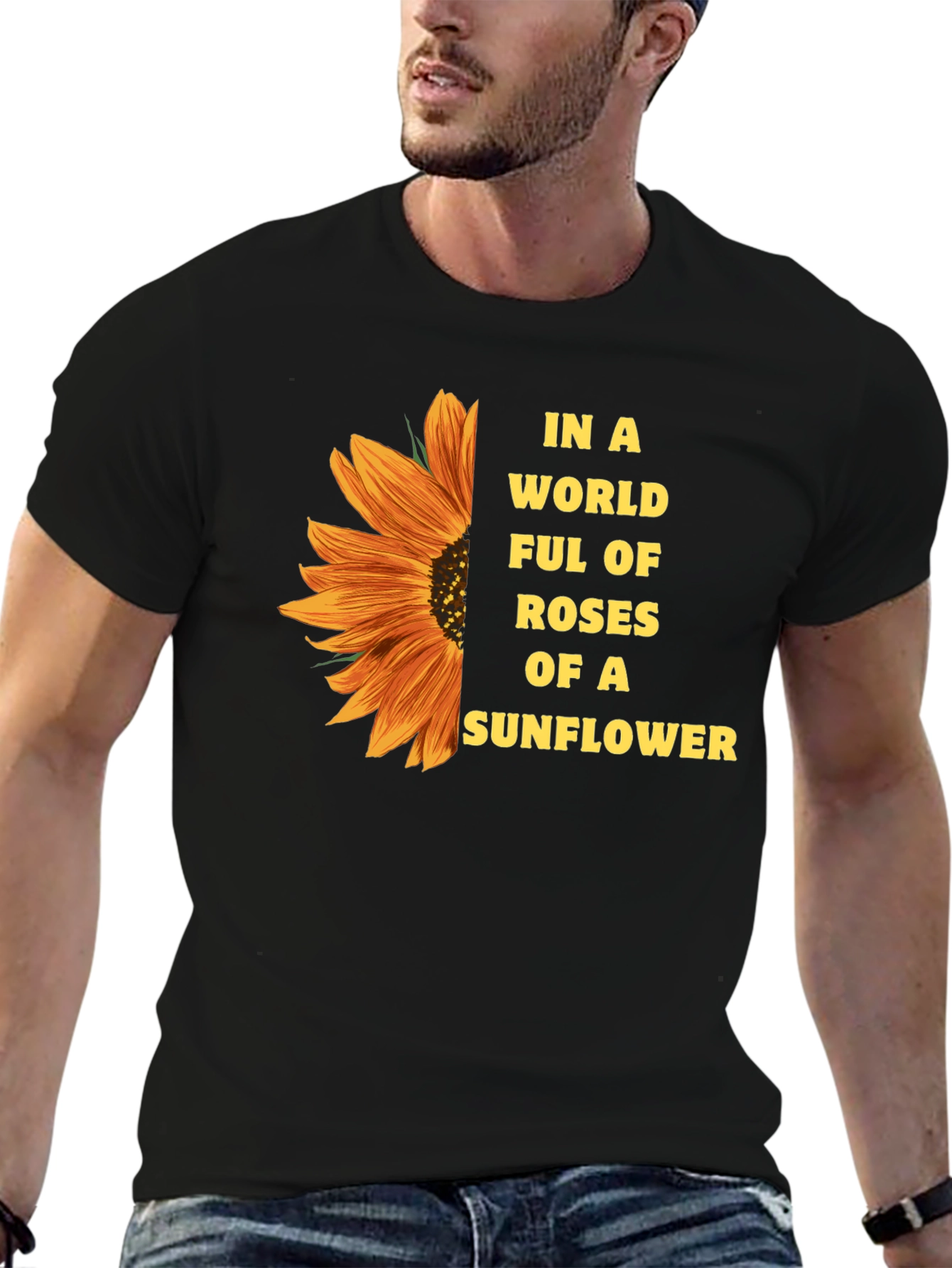 Black Sunflower T-Shirt - Be a Sunflower view 6