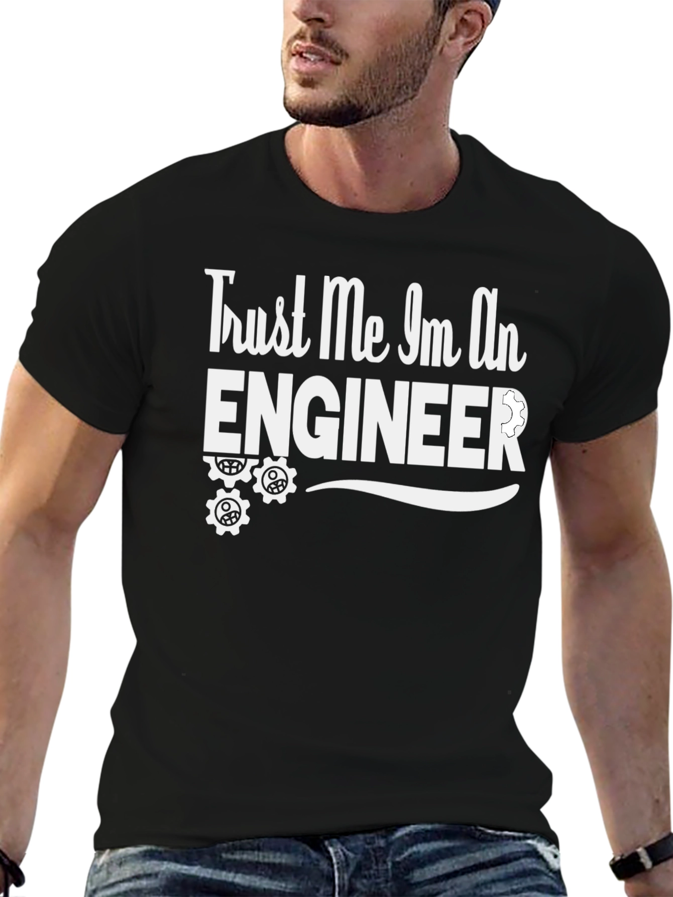 Black Trust Me I'm An Engineer T-Shirt - Funny Gift view 6