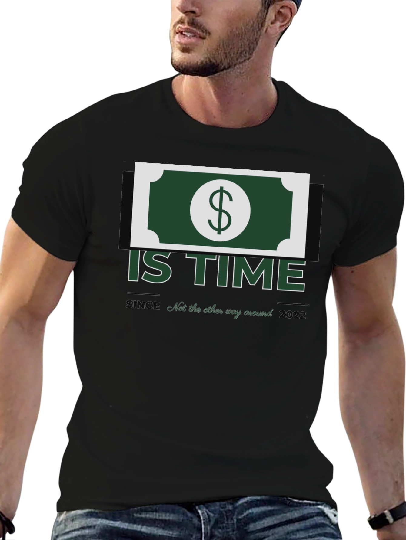 Black Money is Time Graphic Tee - Soft & Stylish view 6