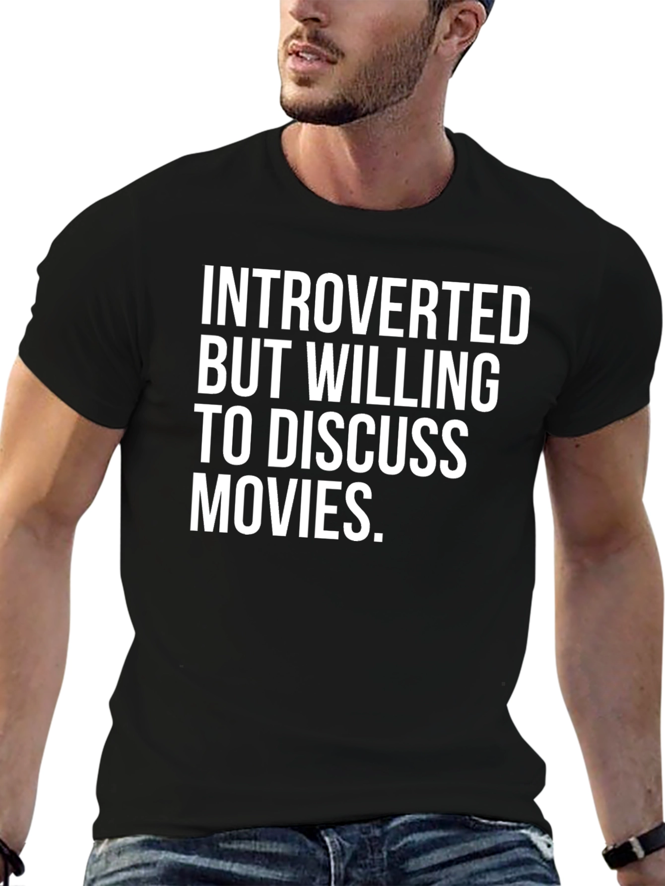 Black Introverted But Willing to Discuss Movies Graphic Tee view 6