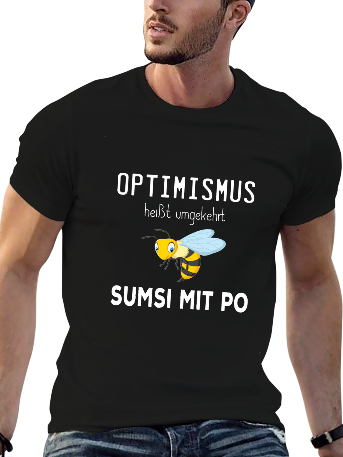 Black Optimismus Bee Black T-Shirt view 6