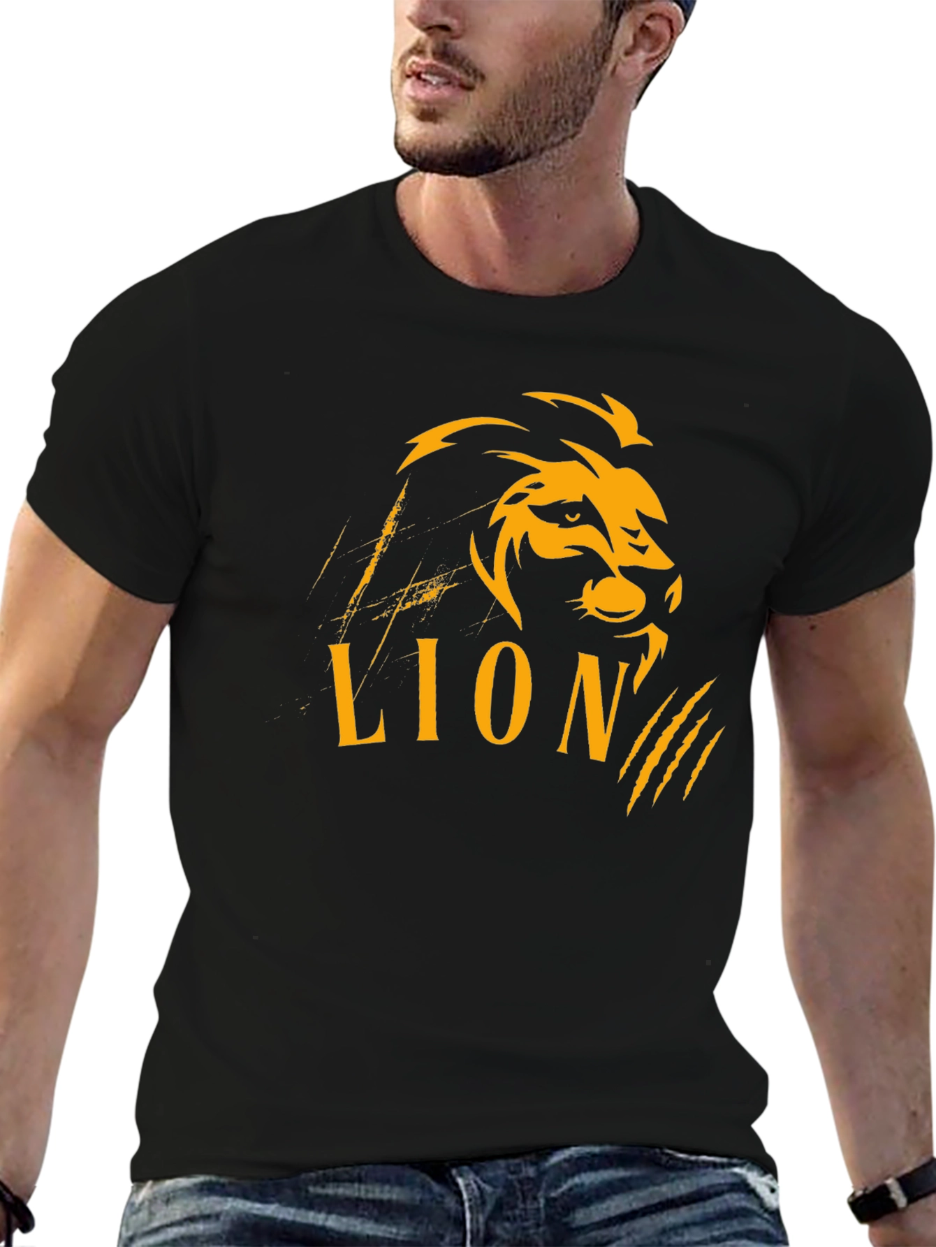 Black Black Lion Graphic Tee - Bold Style view 6