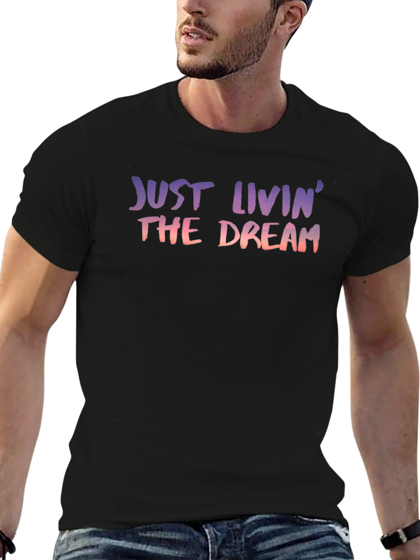 Black Just Livin' the Dream Graphic Tee view 6