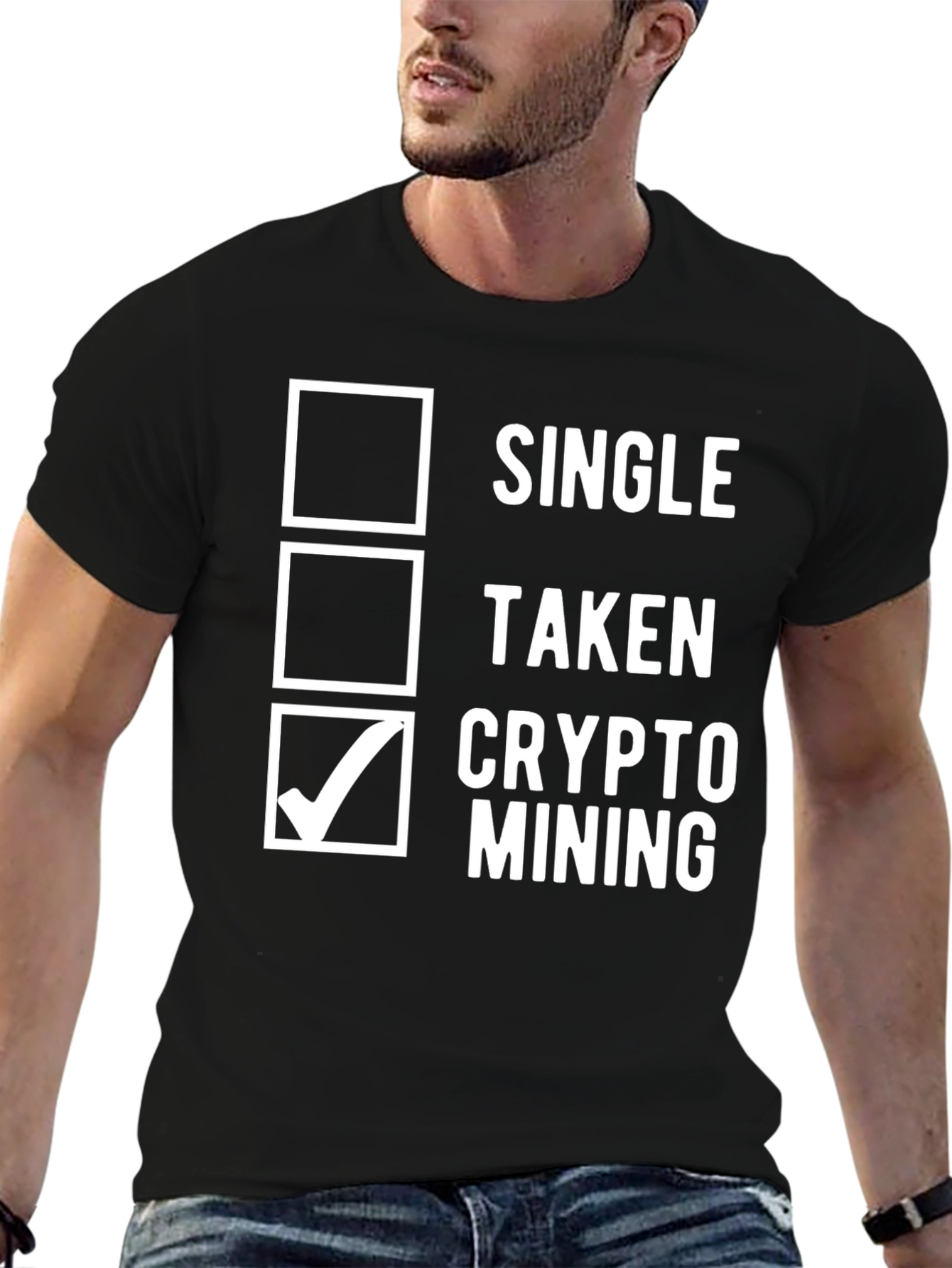 Black Crypto Mining T-Shirt - Single, Taken, Mining Options view 6