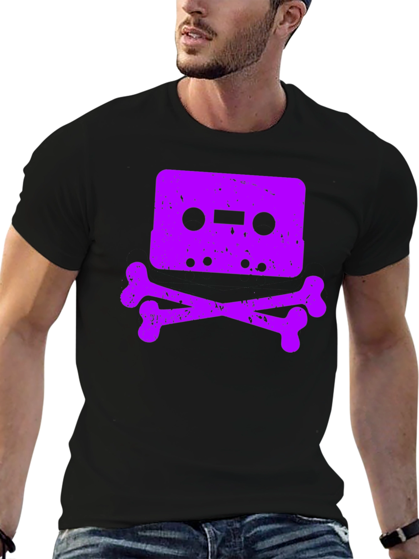 Cassette Skull Graphic T-Shirt - Vintage Retro Style - 6