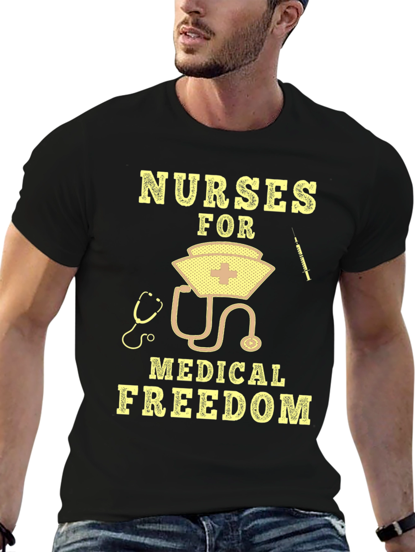 Black Nurses For Medical Freedom T-Shirt view 6
