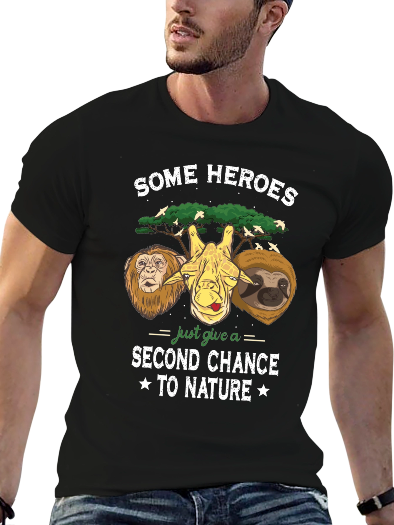 Black Some Heroes Animal Graphic T-Shirt view 6