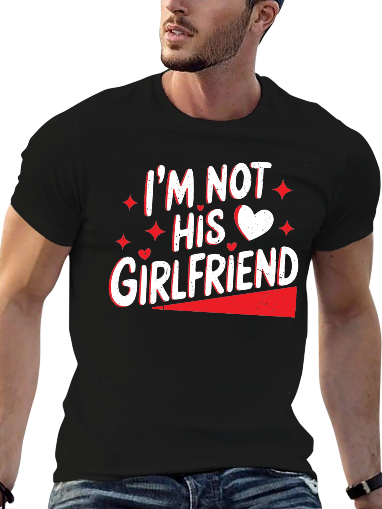 Black I'm Not His Girlfriend T-Shirt view 6