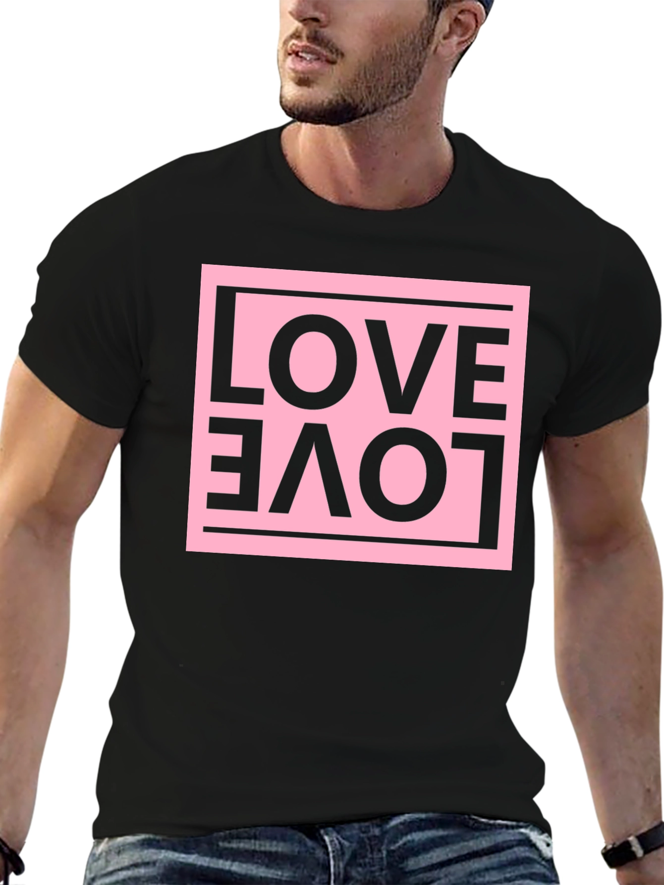 Black Love Graphic Tee - Upside Down Design view 6