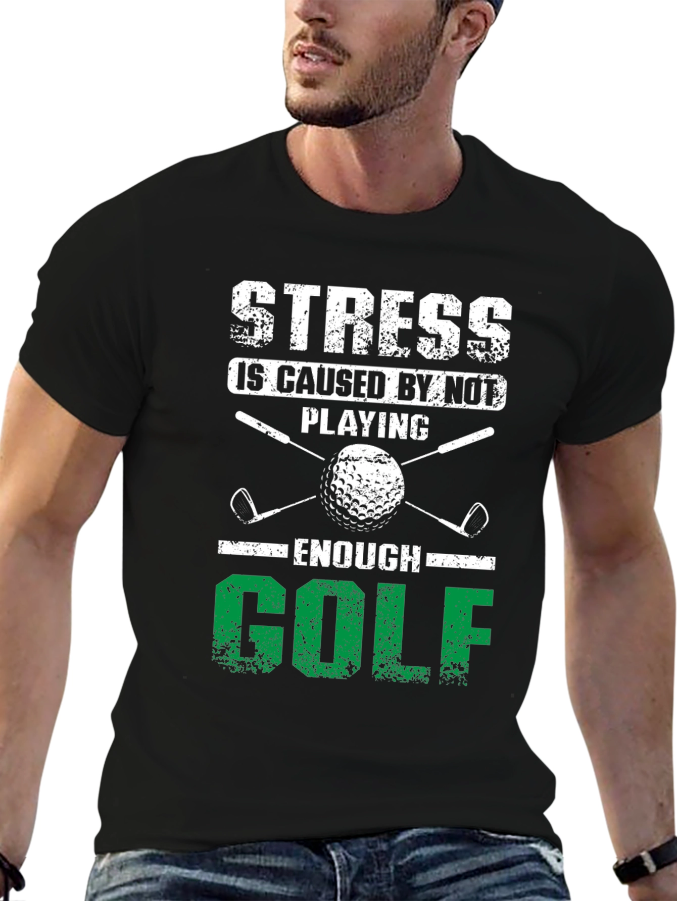 Black Stress Golf T-Shirt view 6