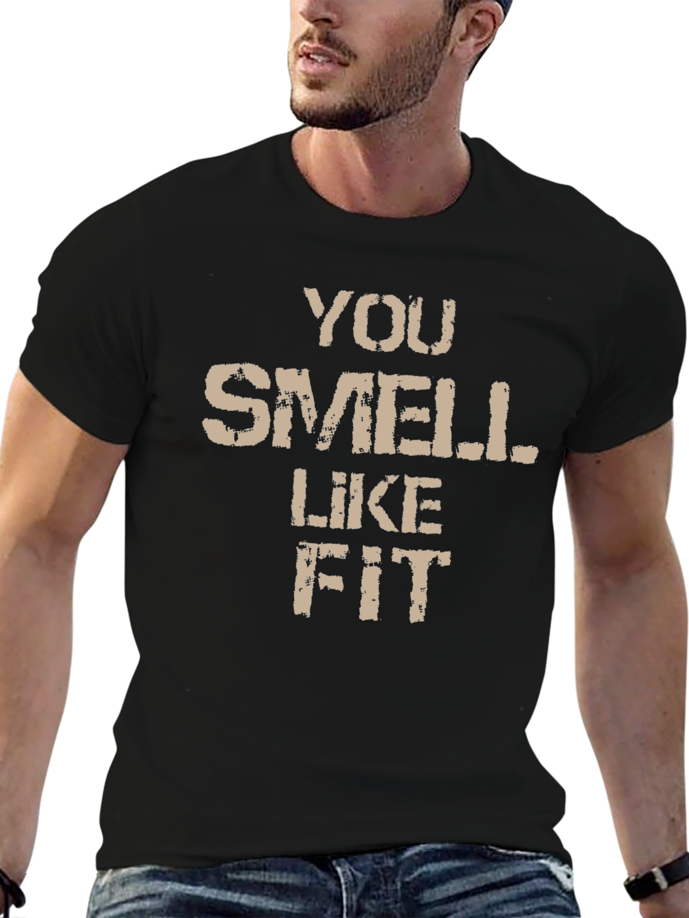 Black Funny You Smell Like Fit Graphic T-Shirt view 6