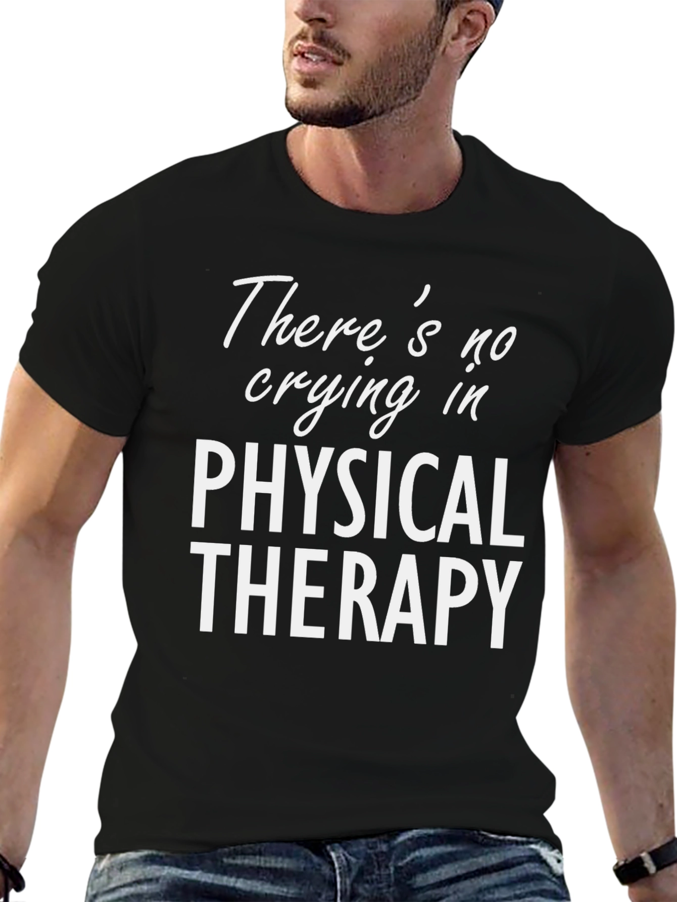Black Funny Physical Therapy T-Shirt view 6