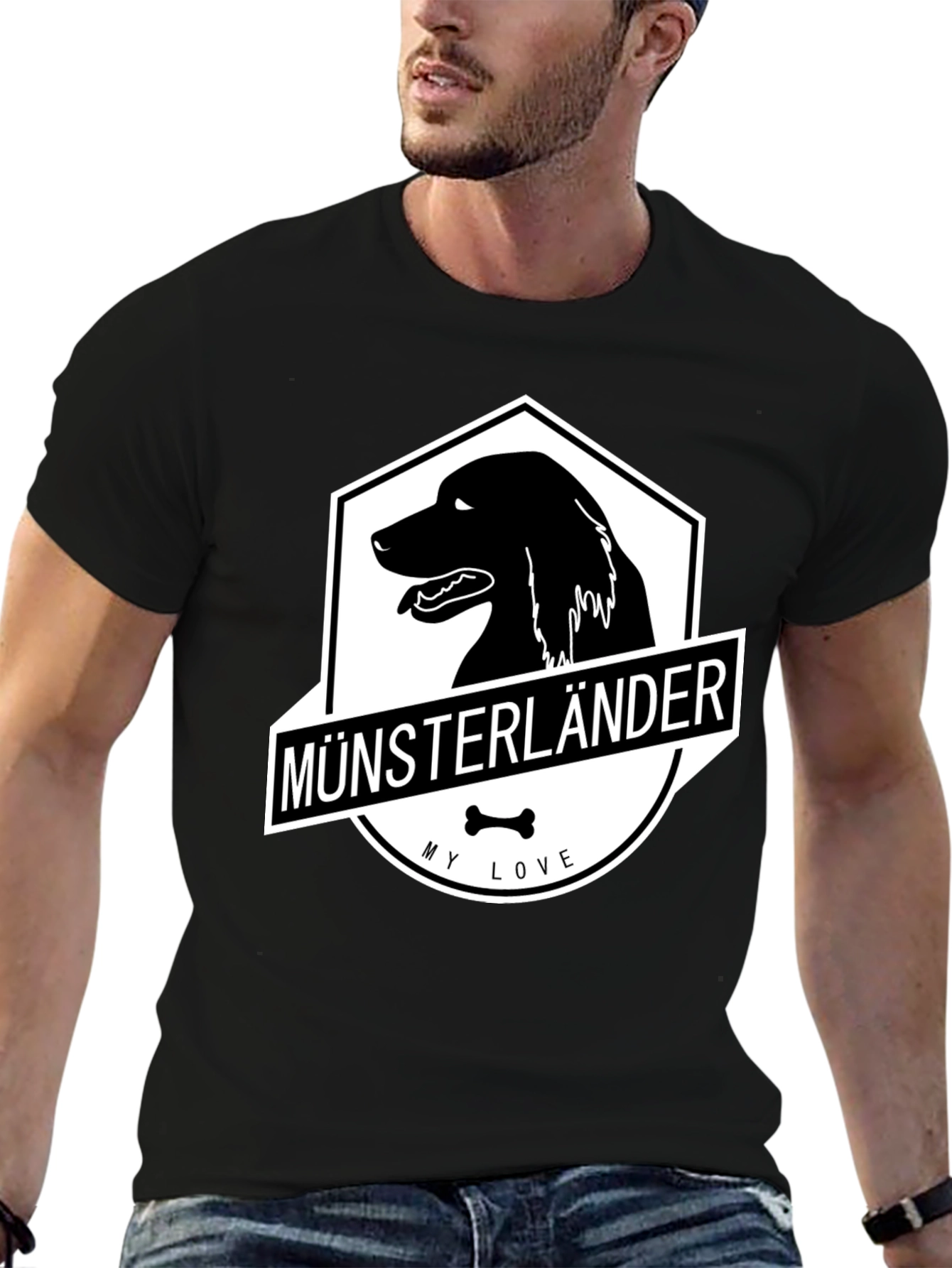 Black Münsterländer Dog T-Shirt - My Love Black Tee view 6