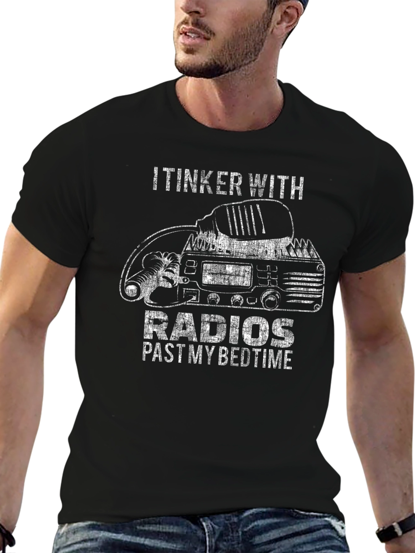 Black I Tinker With Radios T-Shirt view 6