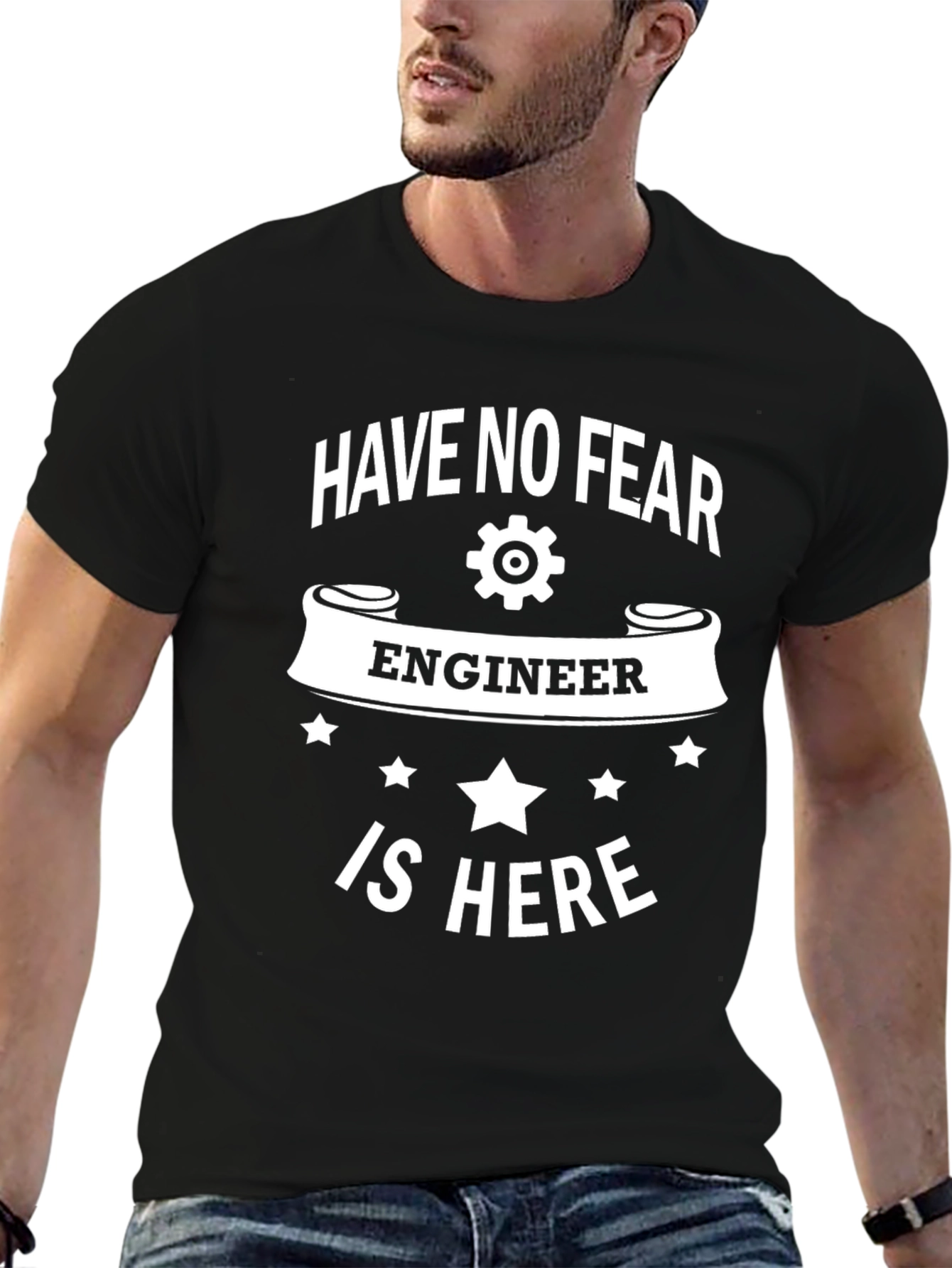 Black Have No Fear Engineer T-Shirt view 6
