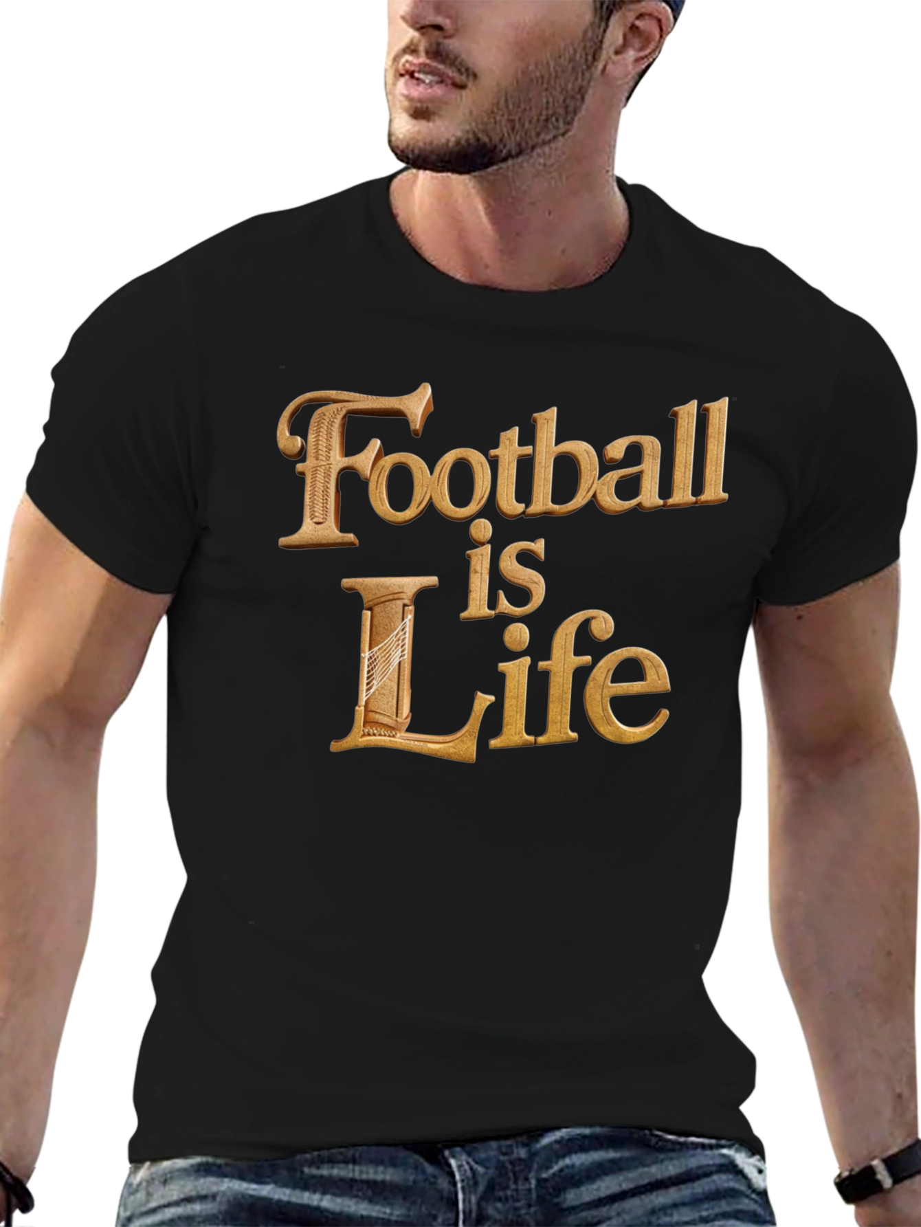 Black Football is Life T-Shirt - Premium Cotton view 6