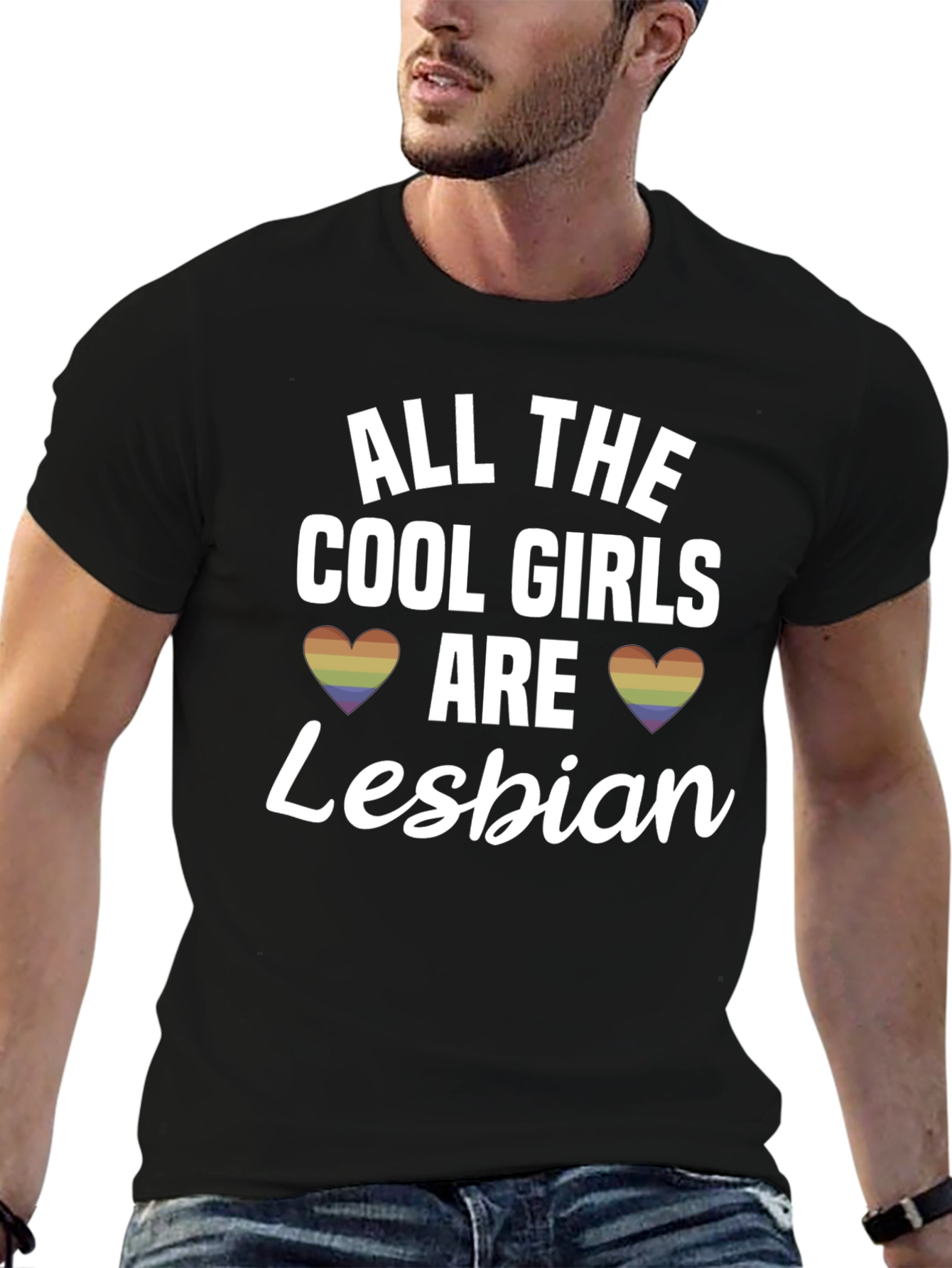 Black Cool Girls Lesbian T-Shirt - Pride Apparel view 6