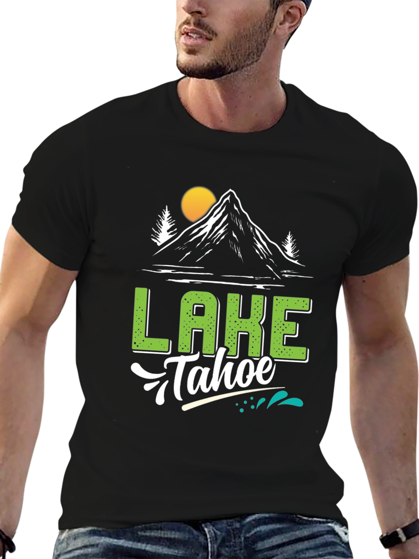Black Lake Tahoe Black Graphic Tee view 6