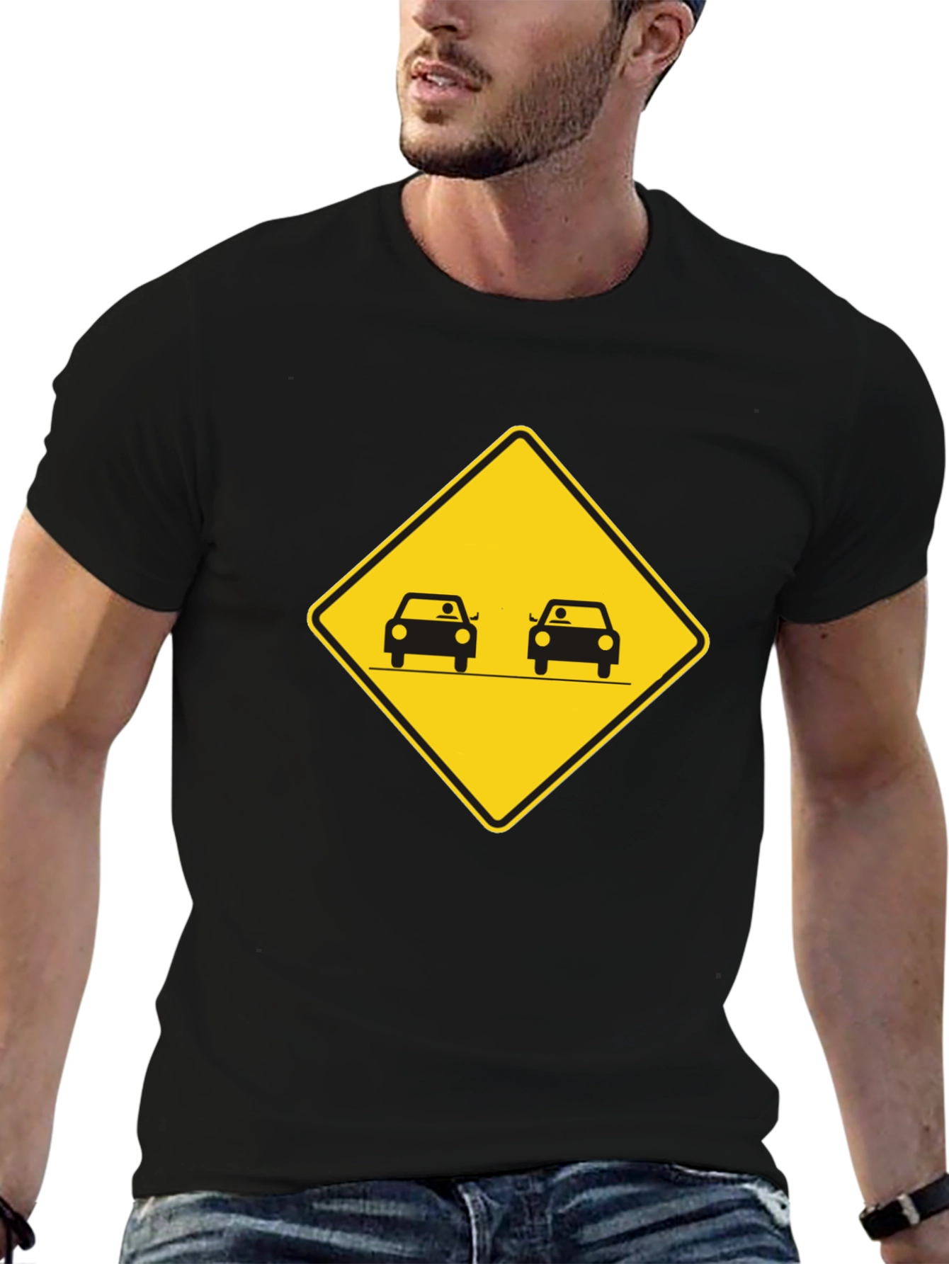 Black Funny Tailgating T-Shirt, Black Cotton Tee view 6