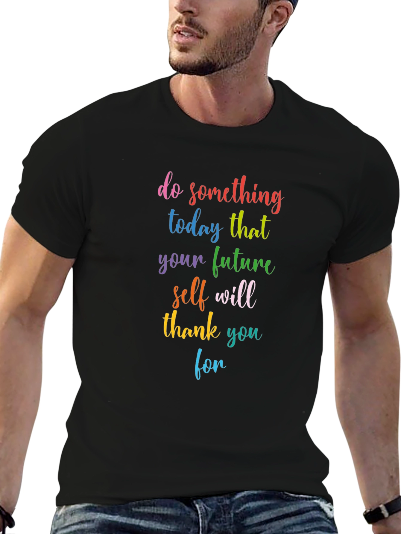Black Inspirational Quote Graphic Tee - Do Something Today view 6