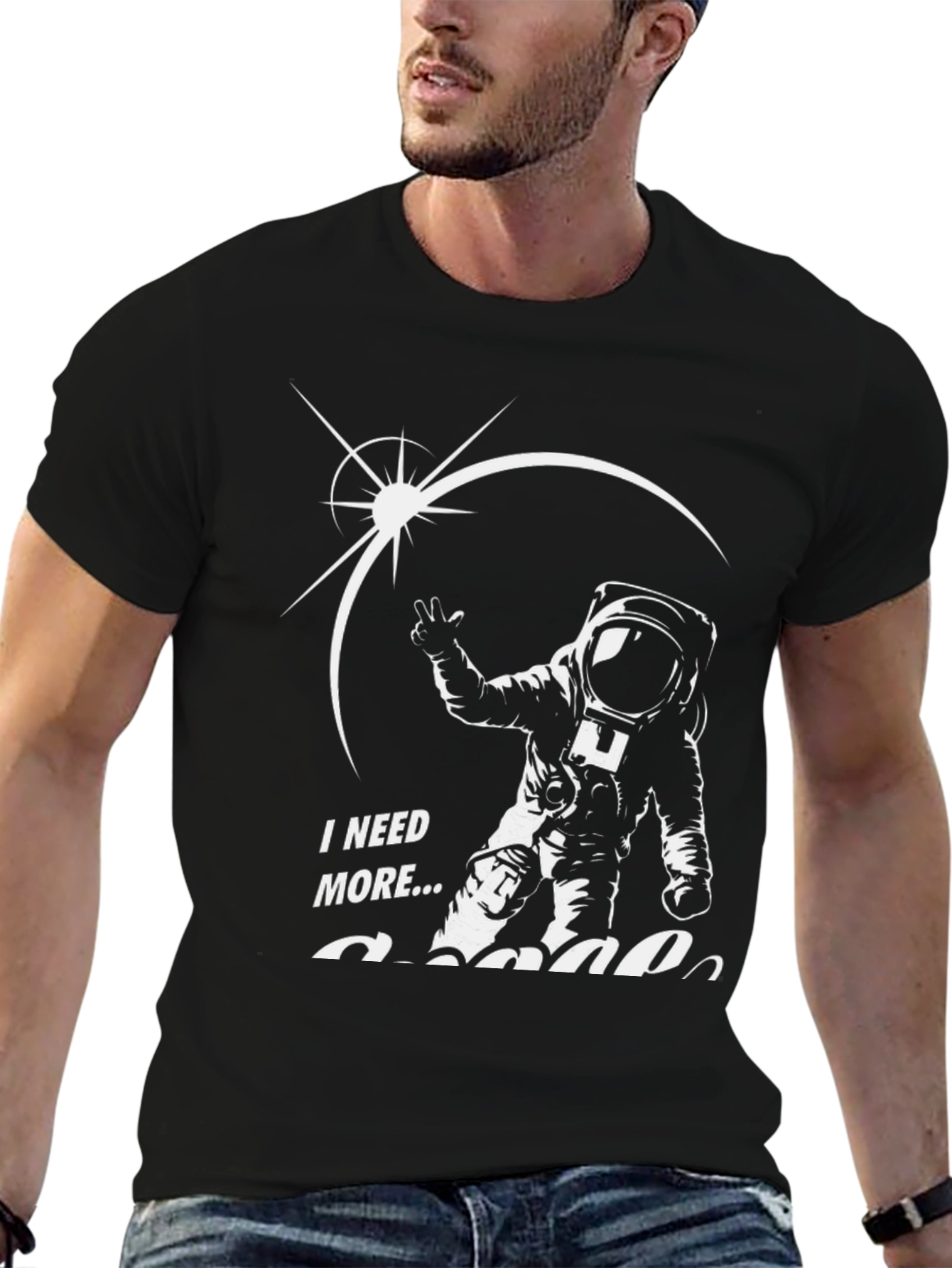 Black I Need More Space T-Shirt view 6