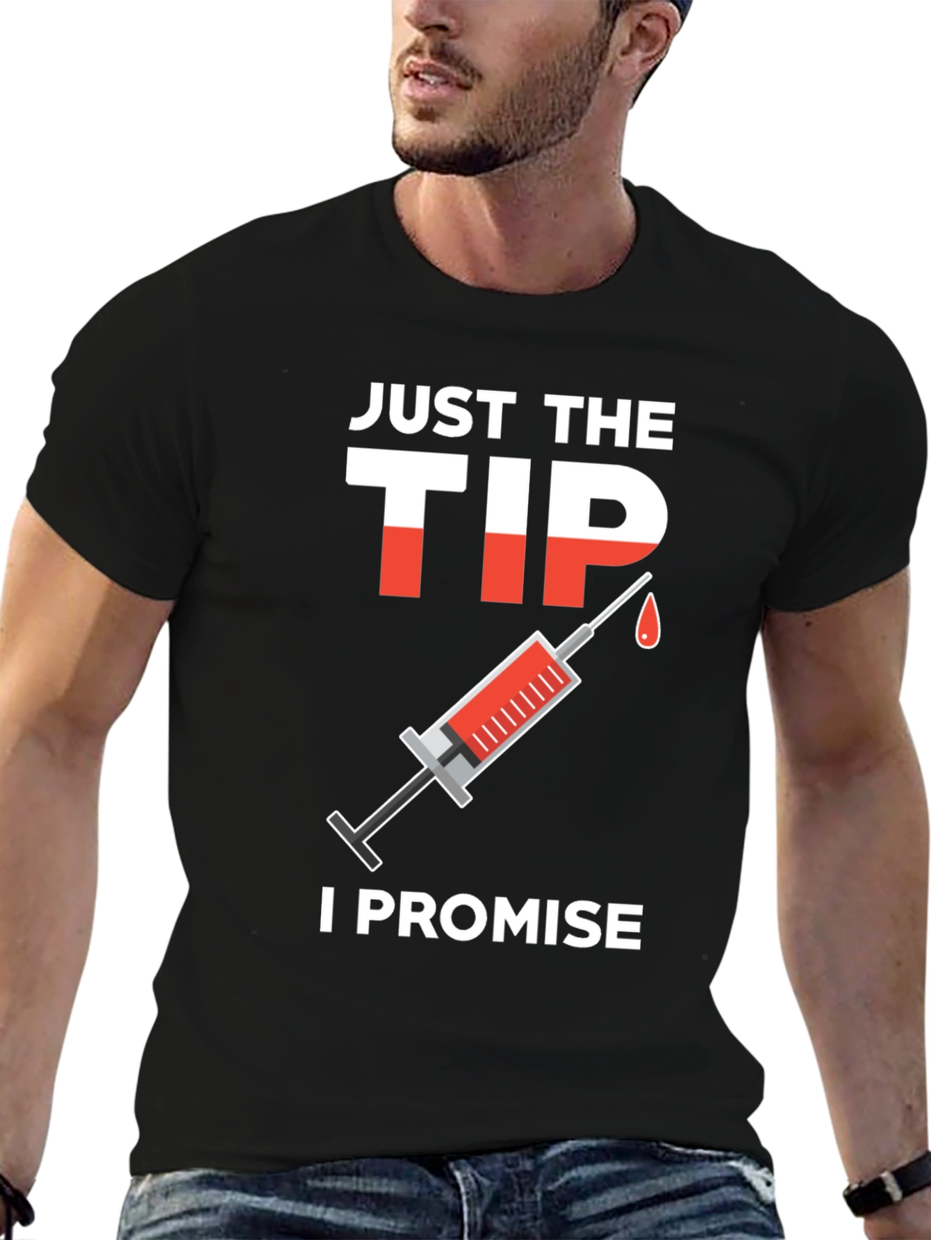 Black Just The Tip I Promise T-Shirt view 6