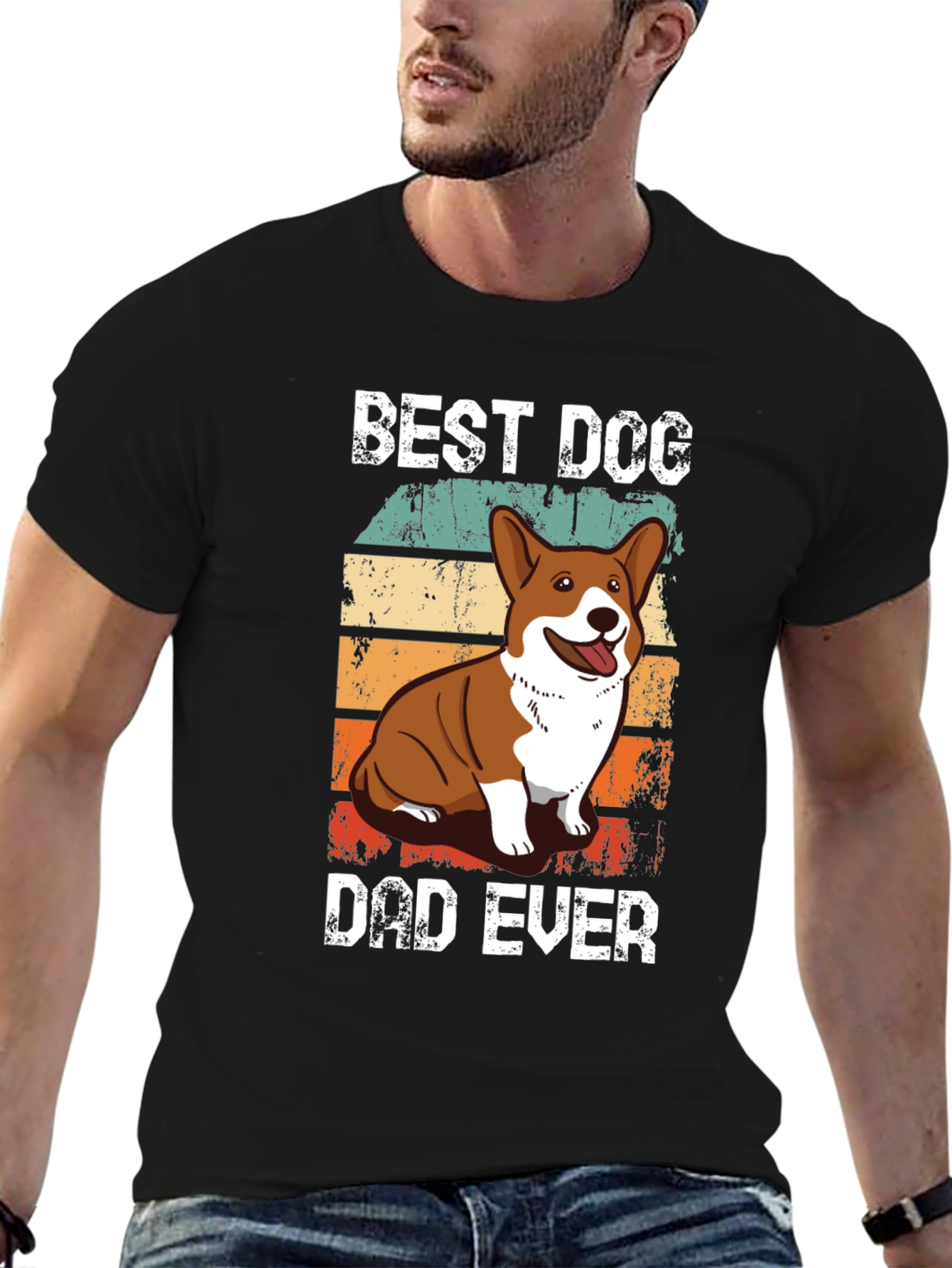 Black Best Dog Dad Ever T-Shirt view 6