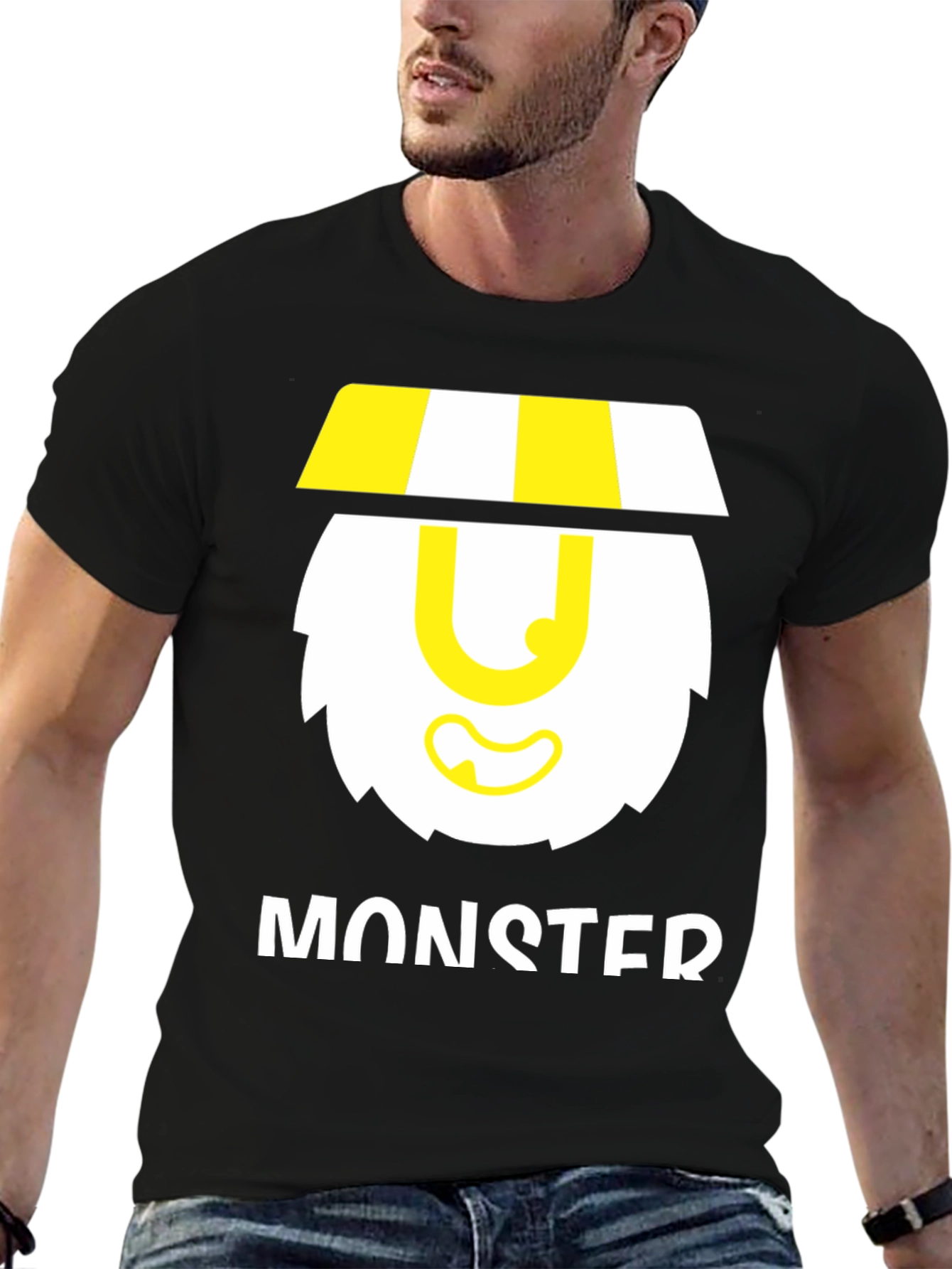 Black Monster Graphic Black T-Shirt view 6