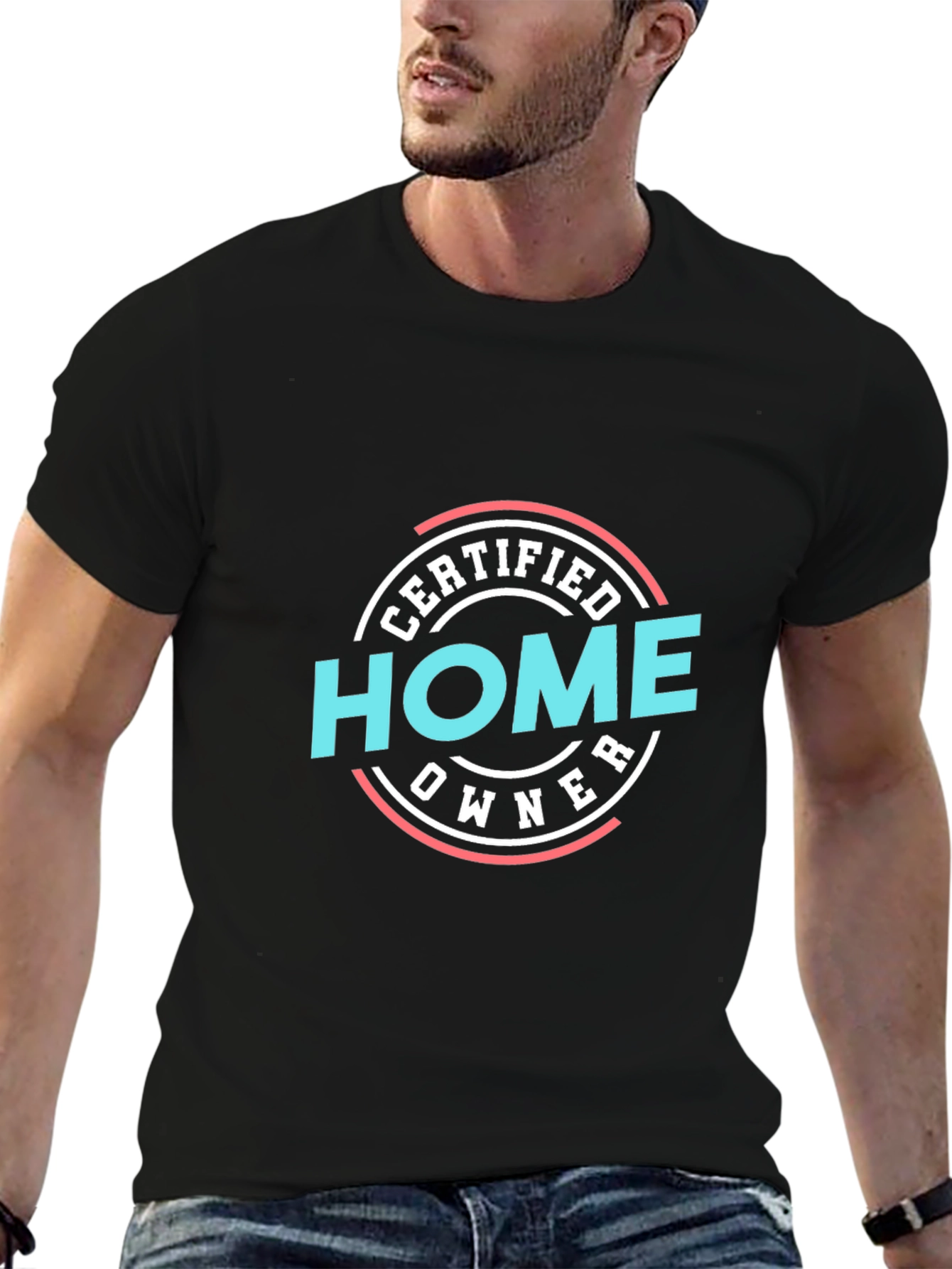 Black Certified Home Owner Tee - New Homeowner Gift view 6