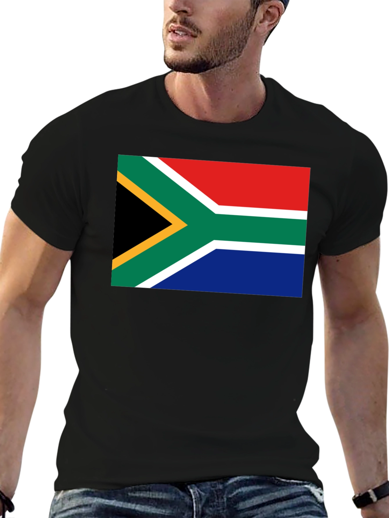 Black South Africa Flag Graphic Tee - Black view 6