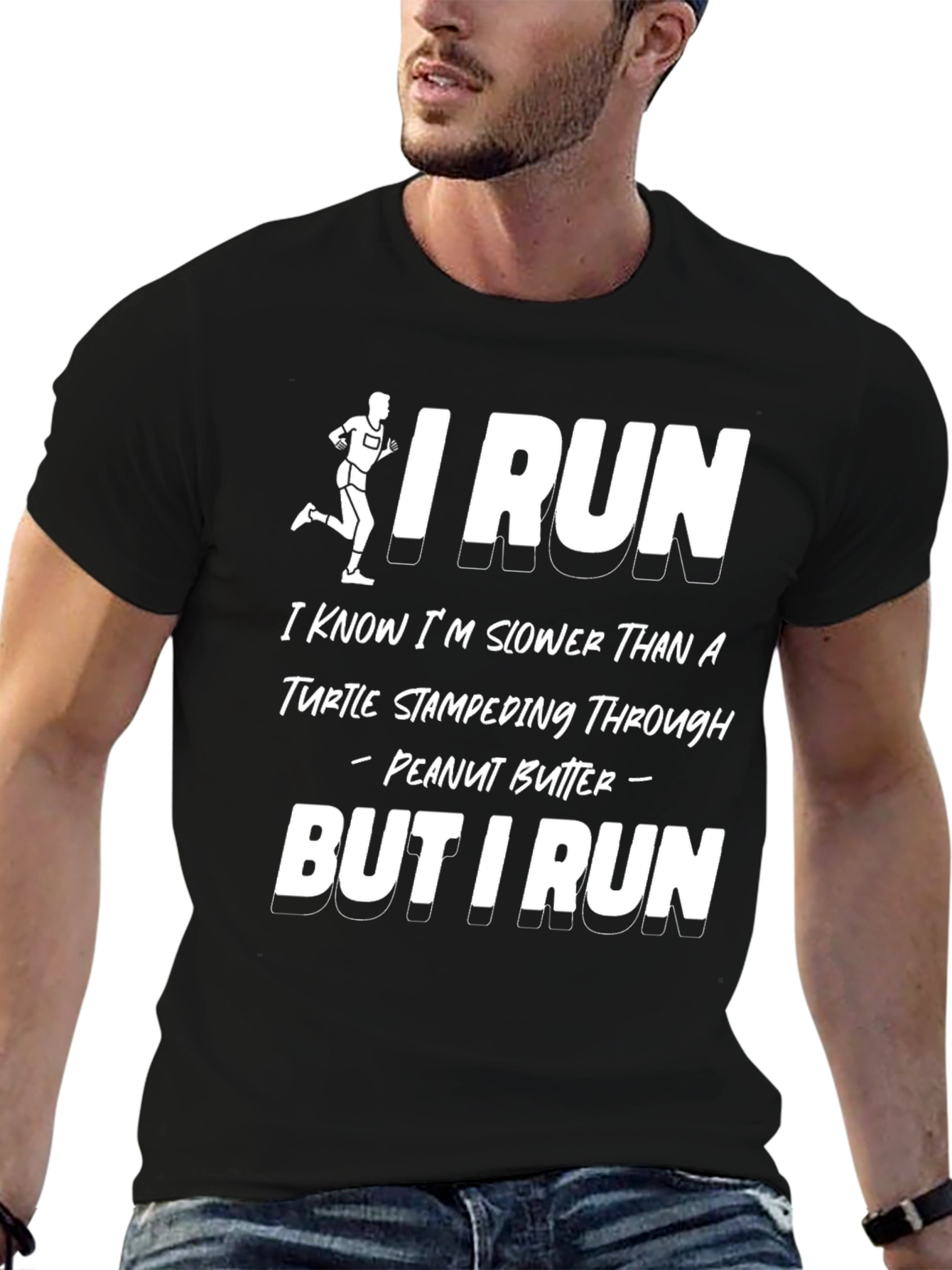 Funny Running T-Shirt - Turtle Stampeding Through Peanut Butter - 6