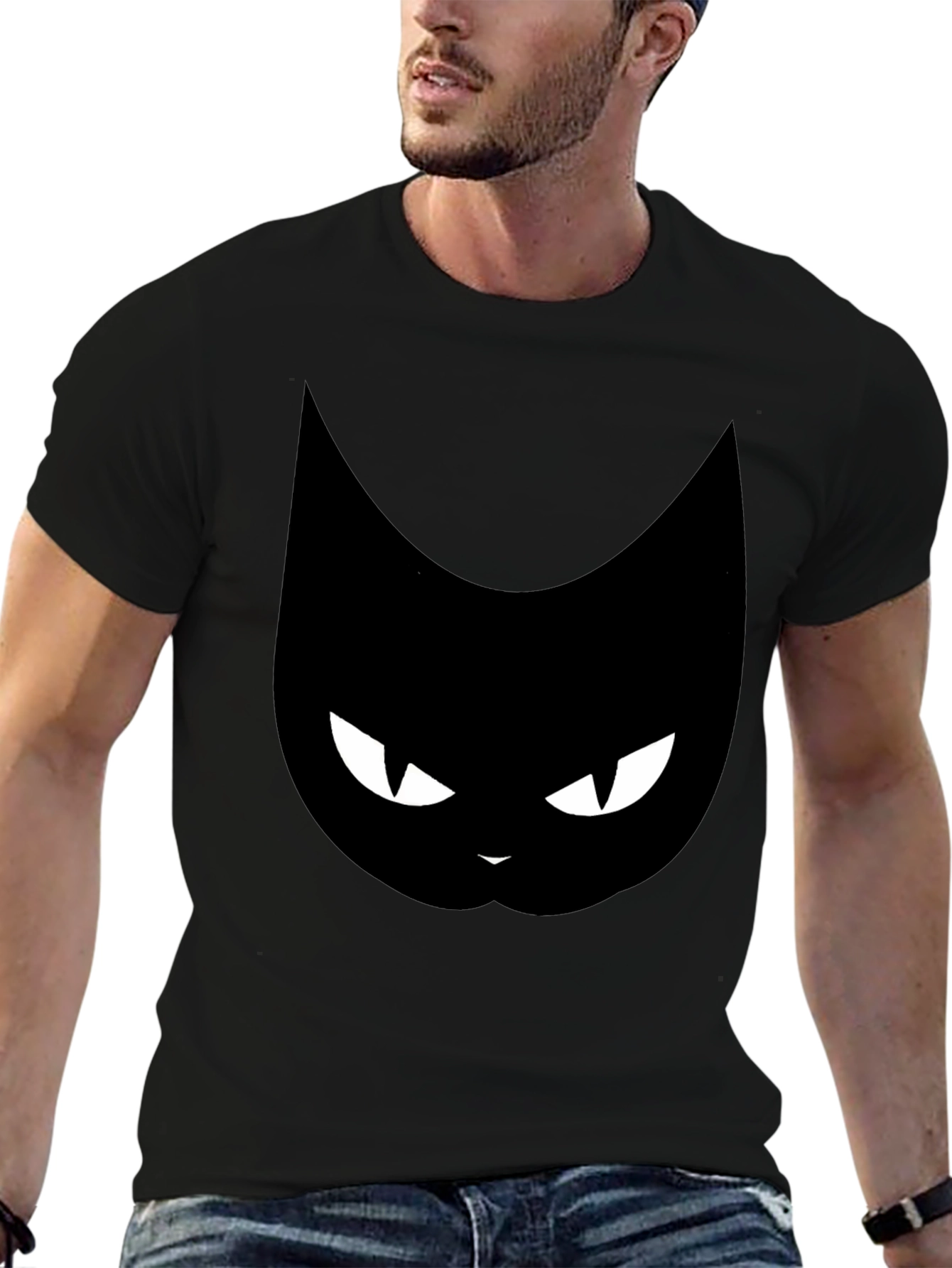 Black Black Cat Graphic T-Shirt view 6